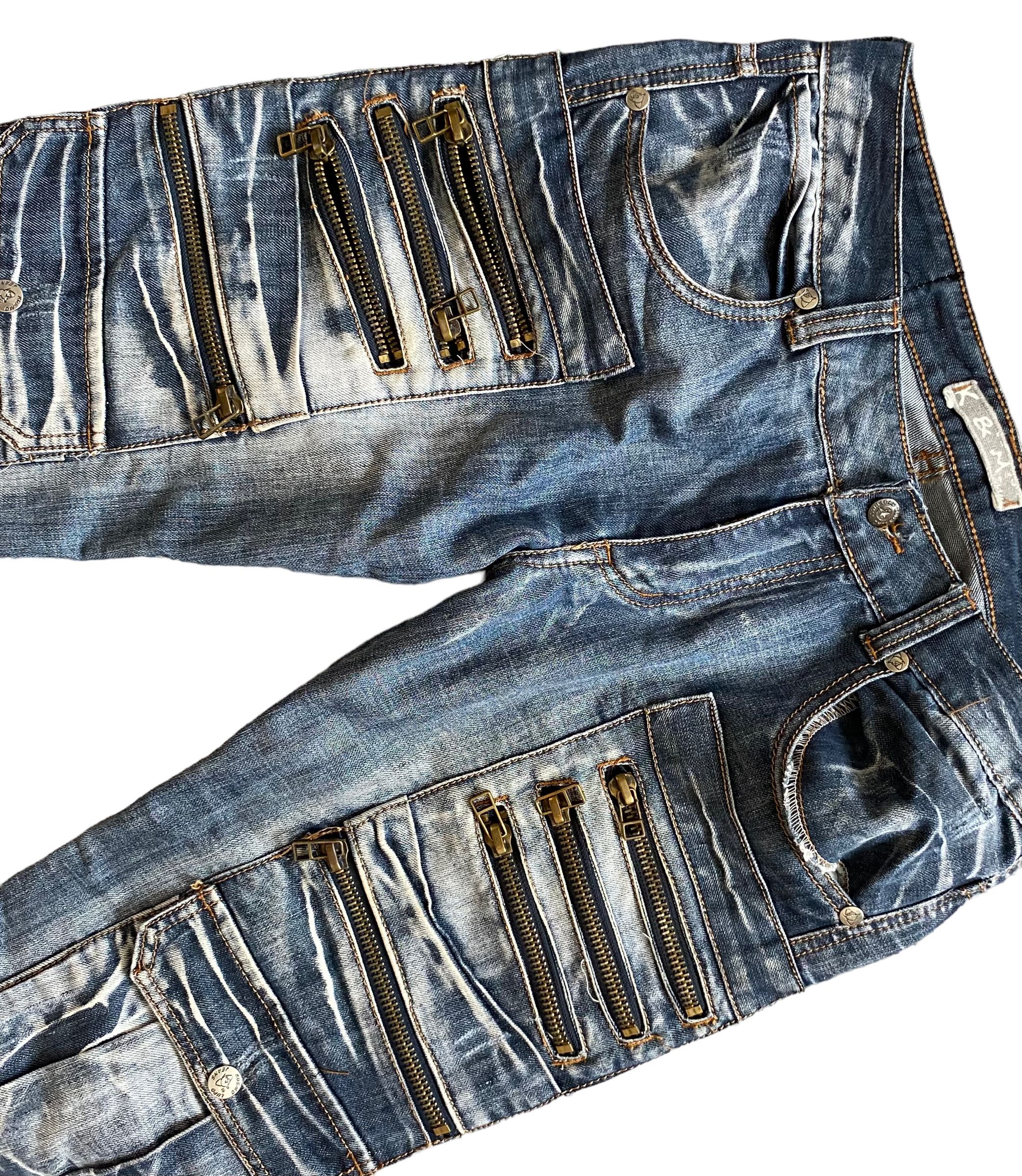 Japanese Brand Multizippocket y2k vintage drippy jeans Size US 32 / EU 48 - 3 Thumbnail