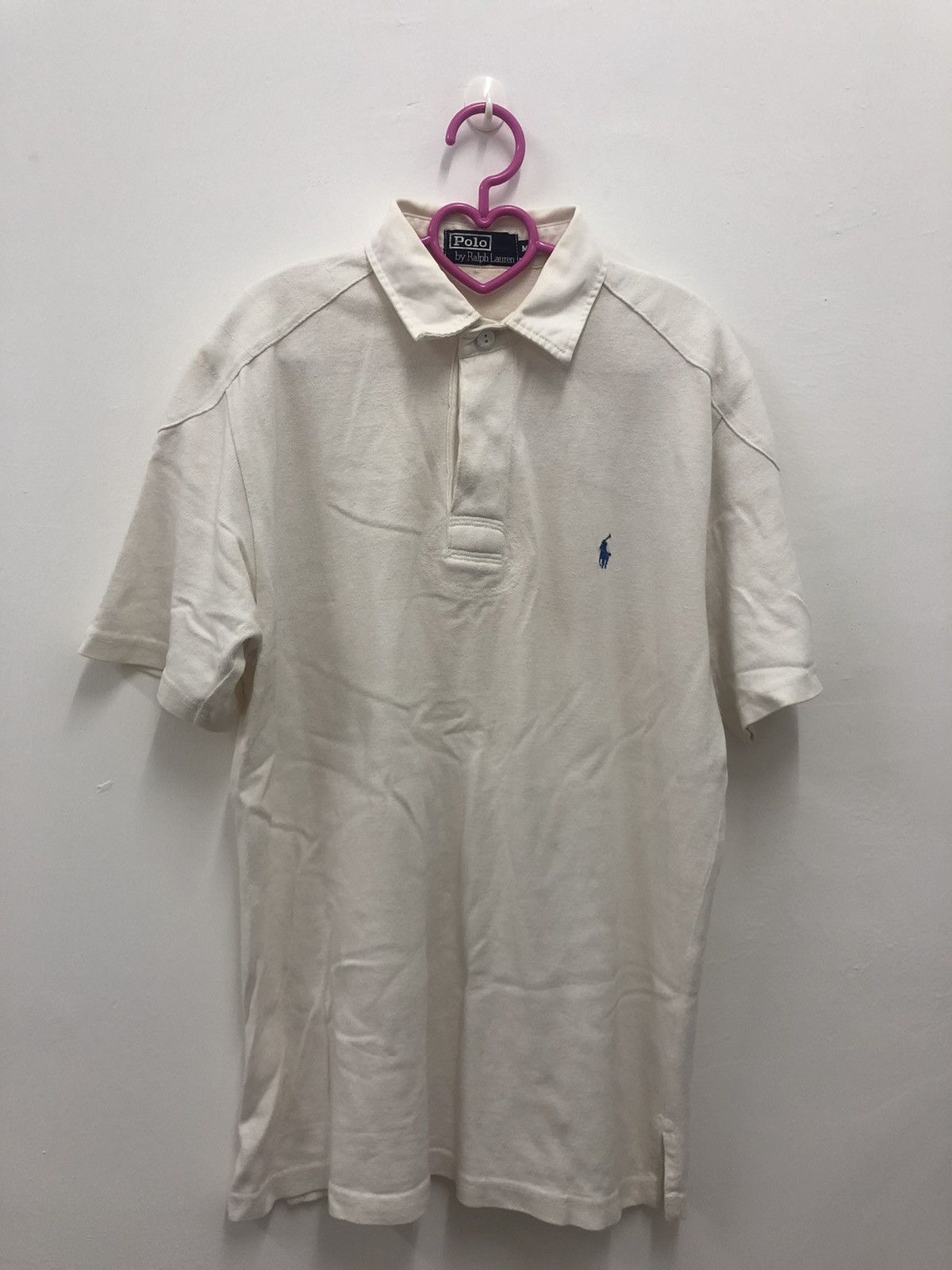 Polo Ralph Lauren Rare Vintage Polo Ralph Lauren White Rugby Style Polo Shirt Size US M / EU 48-50 / 2 - 1 Thumbnail