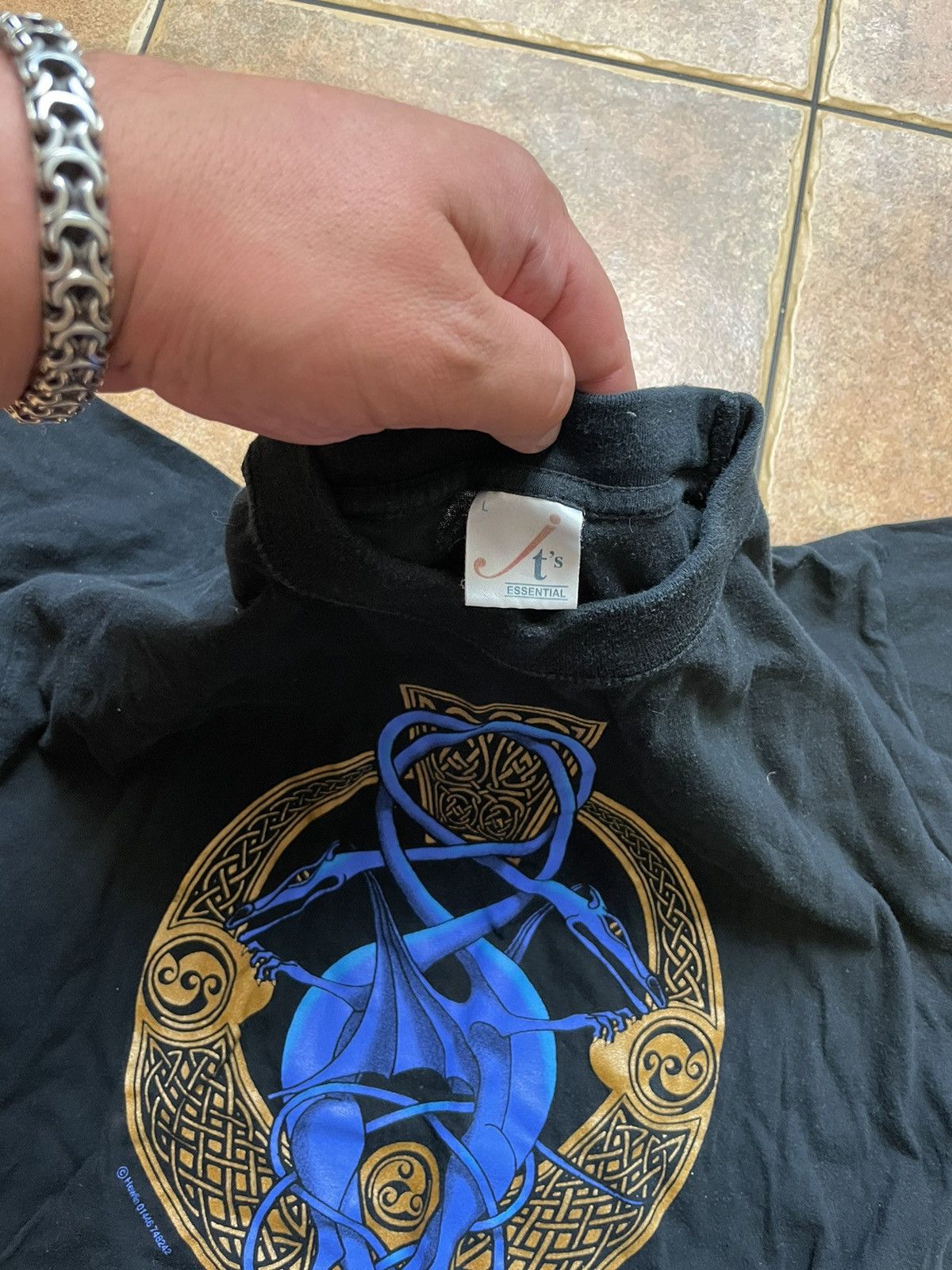 Sci-Fi Fantasy × Vintage Vintage Dragon t shirt 1990s like Liquid Blue Size US L / EU 52-54 / 3 - 4 Thumbnail