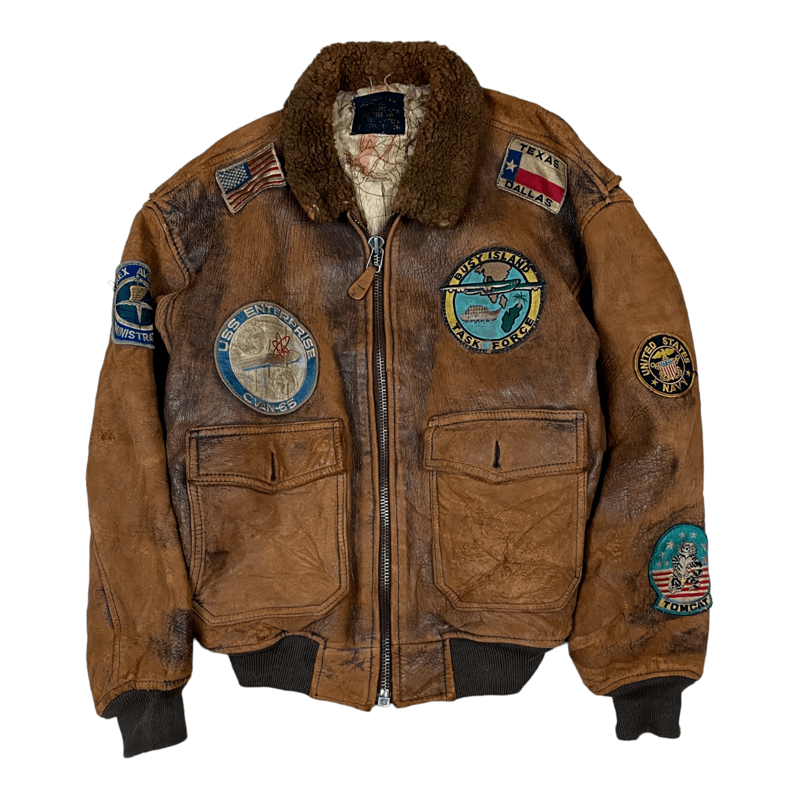 Avirex × Vintage Vintage 80s Brown Avirex G-1 Flight US Leather Jacket Size US L / EU 52-54 / 3 - 1 Thumbnail