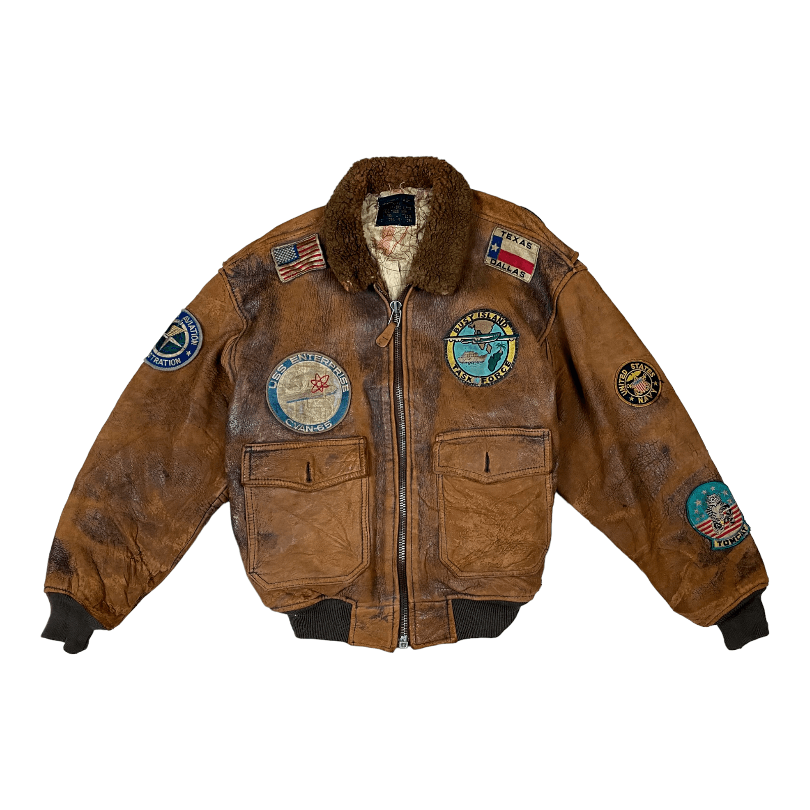 Avirex × Vintage Vintage 80s Brown Avirex G-1 Flight US Leather Jacket Size US L / EU 52-54 / 3 - 3 Thumbnail