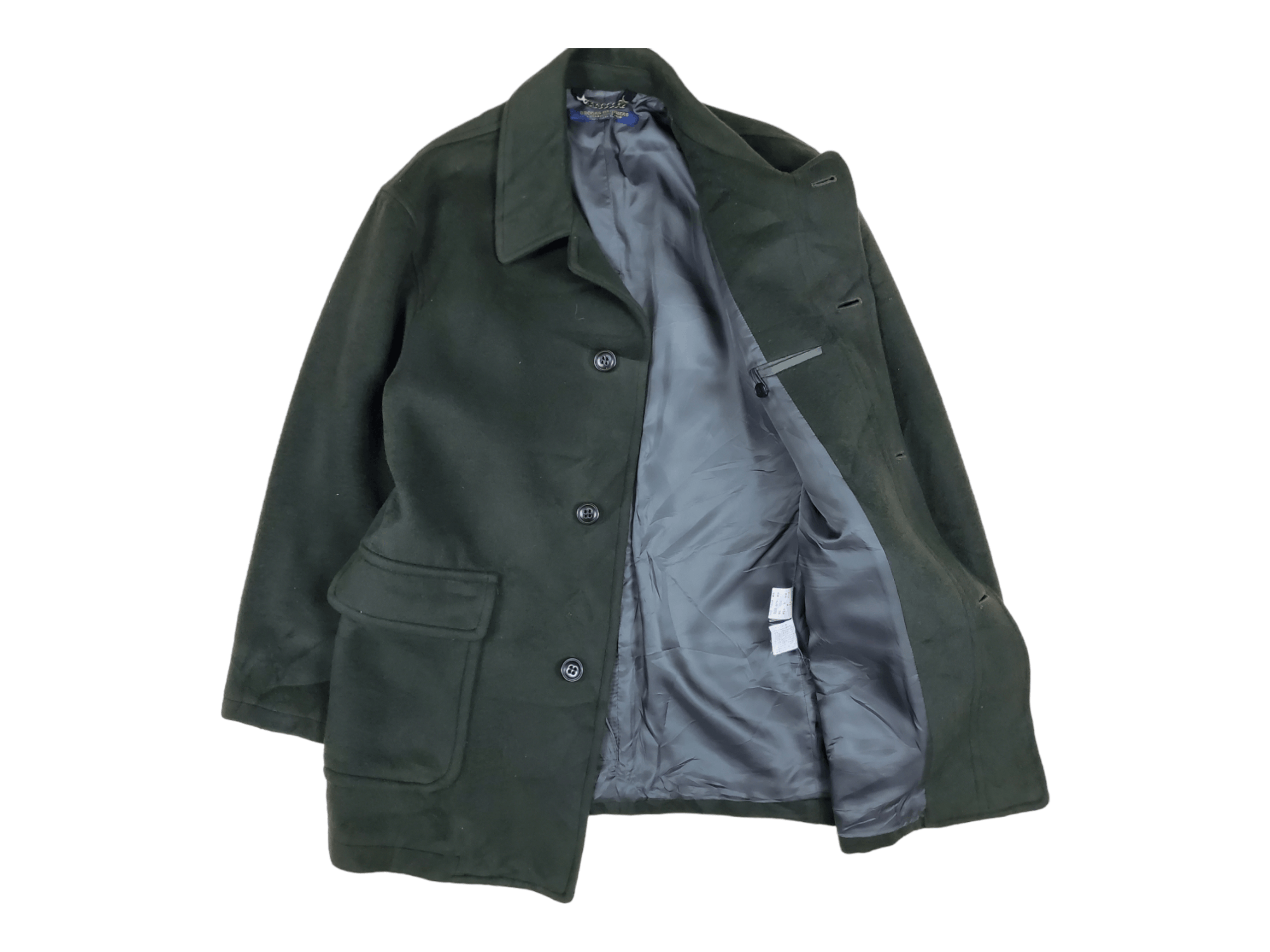Brooks Brothers Brooks Brother Wool Coat Jacket Green Size US M / EU 48-50 / 2 - 2 Thumbnail