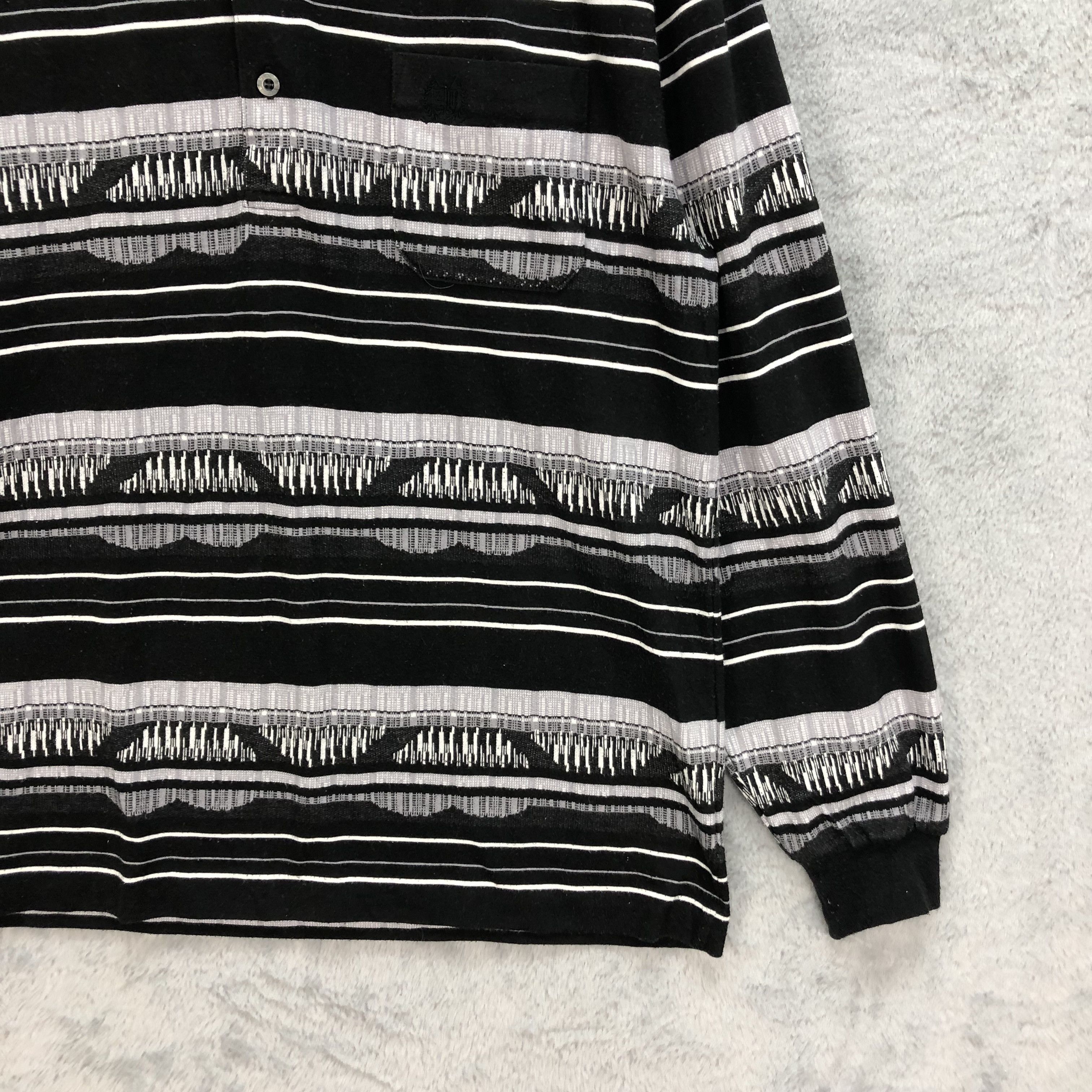Japanese Brand AUCK LAND SPORTS STRIPES LONG SLEEVE POLO SHIRT #5233-180 Size US L / EU 52-54 / 3 - 5 Thumbnail