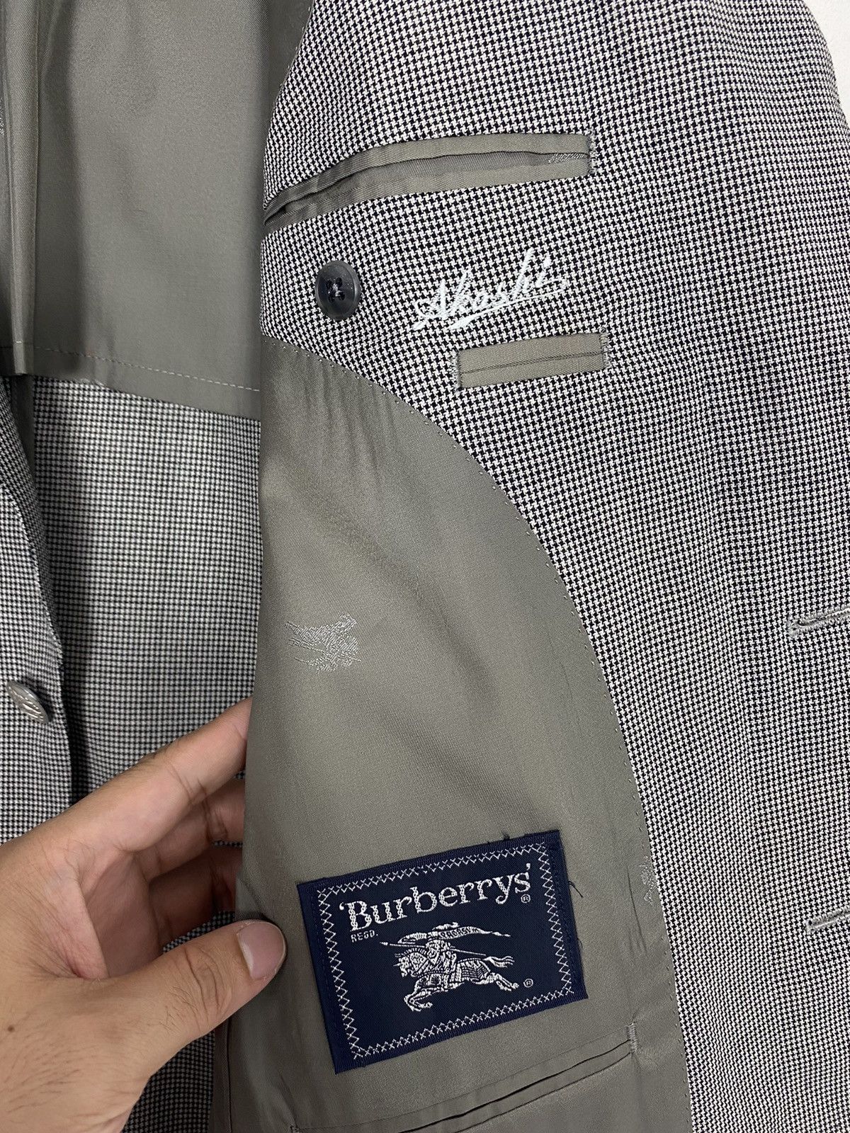 Burberry Rare‼️ Vtg Burberrys’ Blazer Silk & Kid Mohair Wool Japan Size 42R - 6 Thumbnail