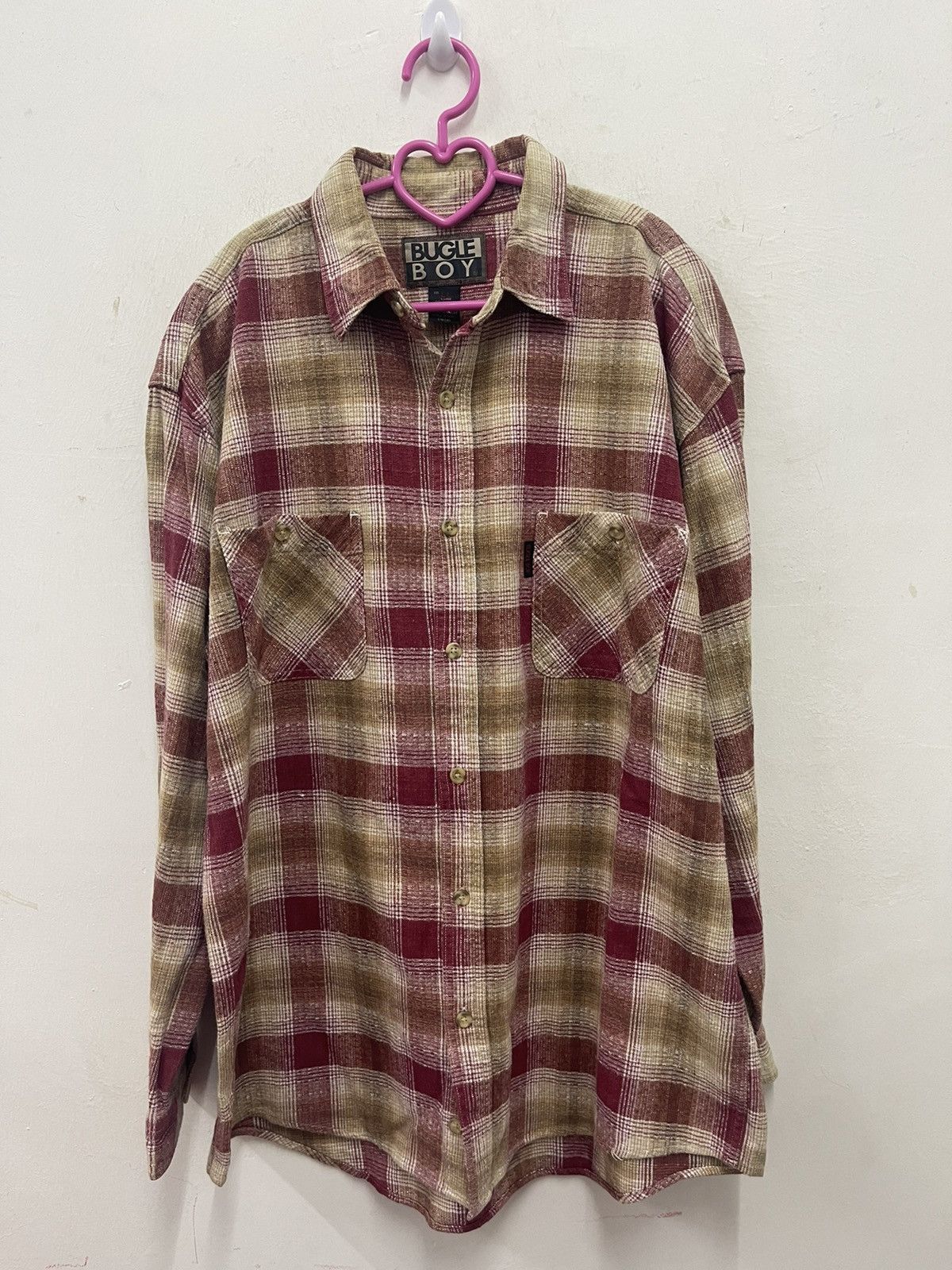 Bugle Boy Rare Vintage BUGLE BOY Plaid Tartan Double Pocket Button Up Size US L / EU 52-54 / 3 - 1 Thumbnail