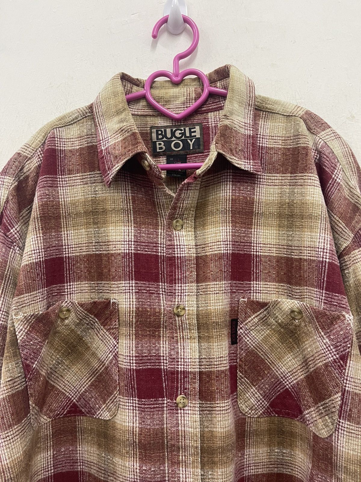 Bugle Boy Rare Vintage BUGLE BOY Plaid Tartan Double Pocket Button Up Size US L / EU 52-54 / 3 - 2 Thumbnail