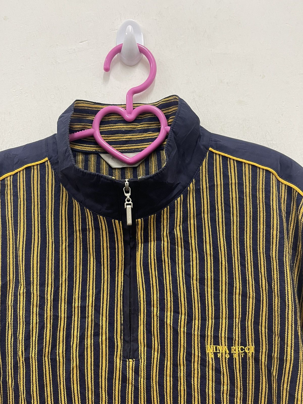 Nina Ricci Rare Vintage NINA RICCI Striped Half Zip Long Sleeve Size M / US 6-8 / IT 42-44 - 2 Thumbnail