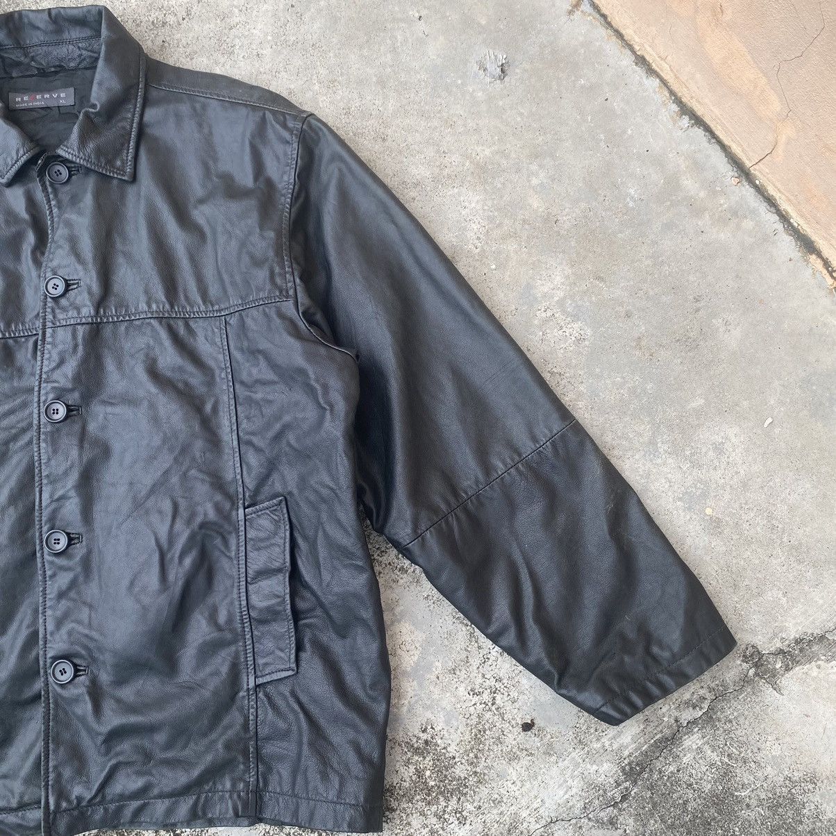 Genuine Leather × Vintage Vintage Reserve Button Up Leather Jacket Size US XL / EU 56 / 4 - 4 Thumbnail
