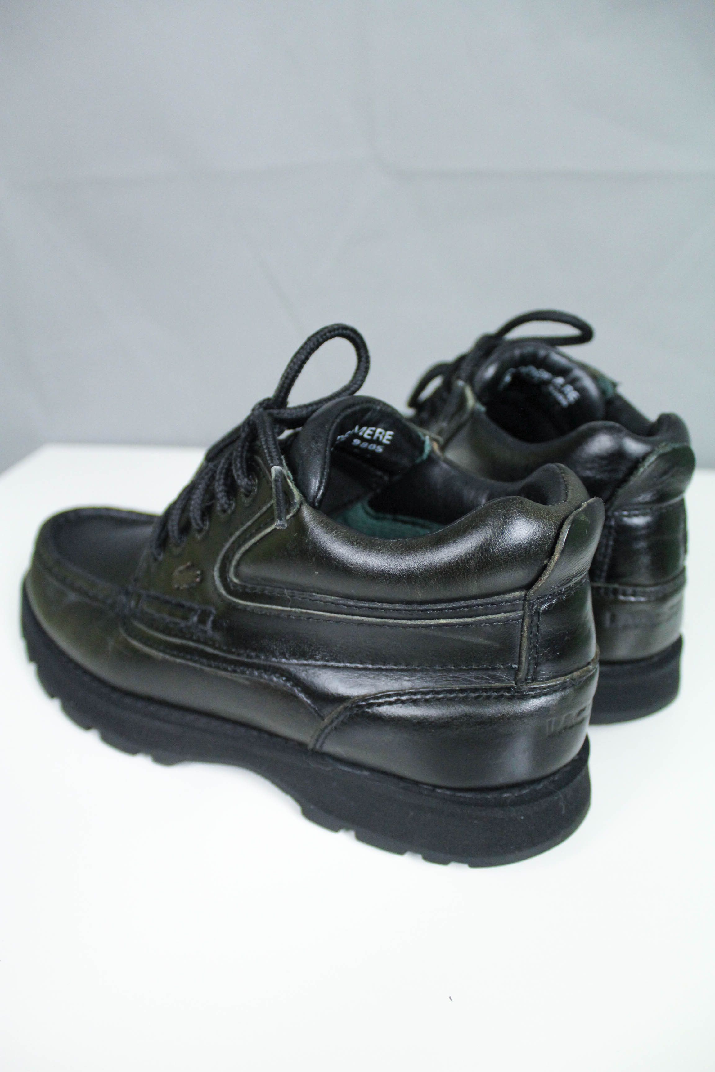Lacoste Women's Lacoste Vintage 90s Black Leather Work Boots Size US 7.5 / IT 37.5 - 4 Thumbnail