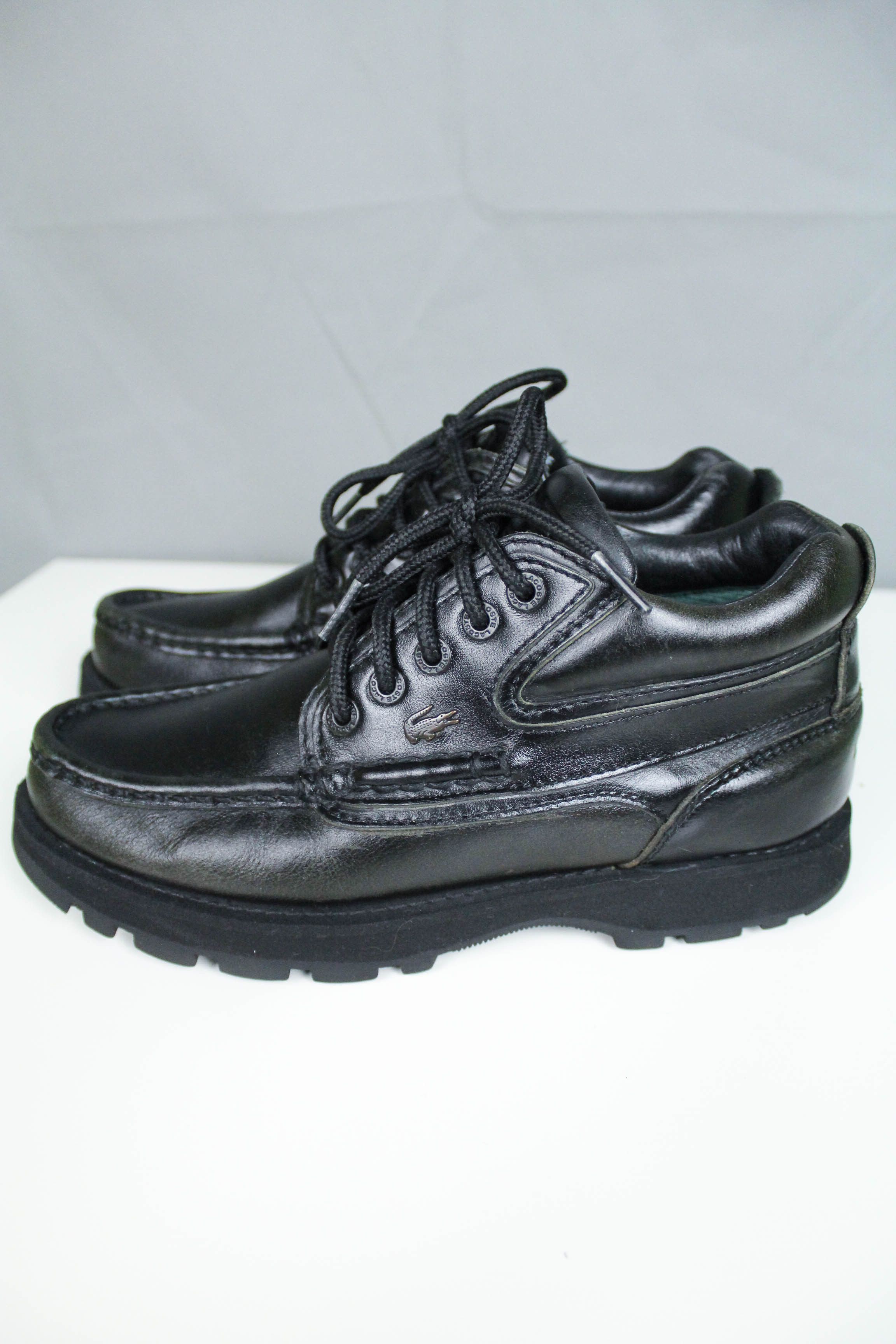 Lacoste Women's Lacoste Vintage 90s Black Leather Work Boots Size US 7.5 / IT 37.5 - 6 Thumbnail