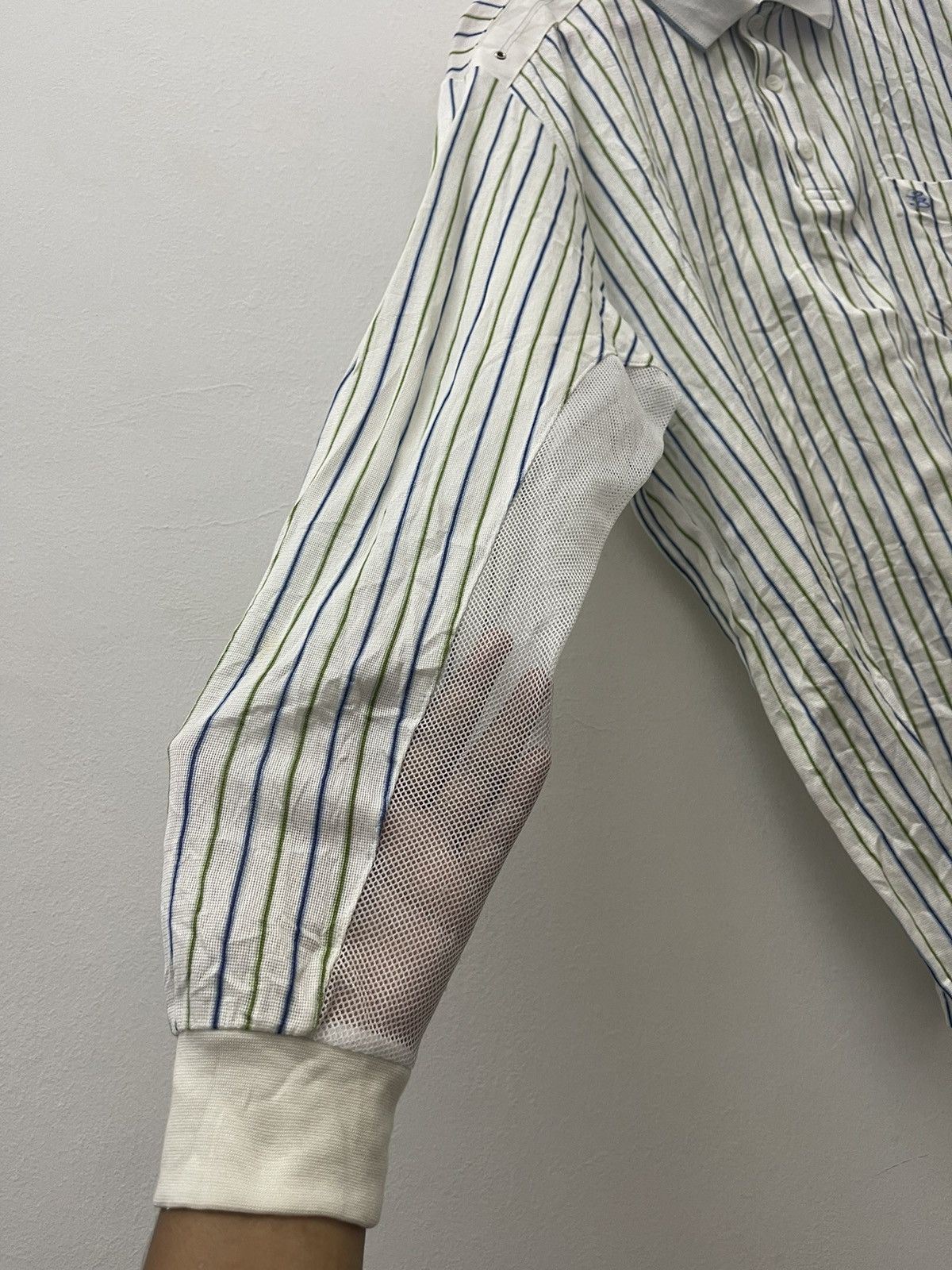 Pierre Balmain Vintage PIERRE BALMAIN Striped Single Pocket Transparent Arm Size US M / EU 48-50 / 2 - 2 Thumbnail