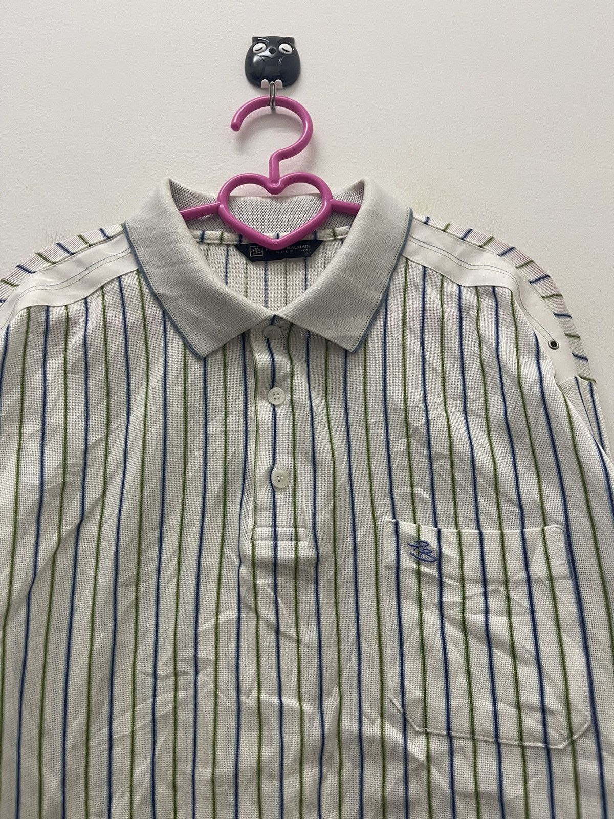 Pierre Balmain Vintage PIERRE BALMAIN Striped Single Pocket Transparent Arm Size US M / EU 48-50 / 2 - 4 Thumbnail