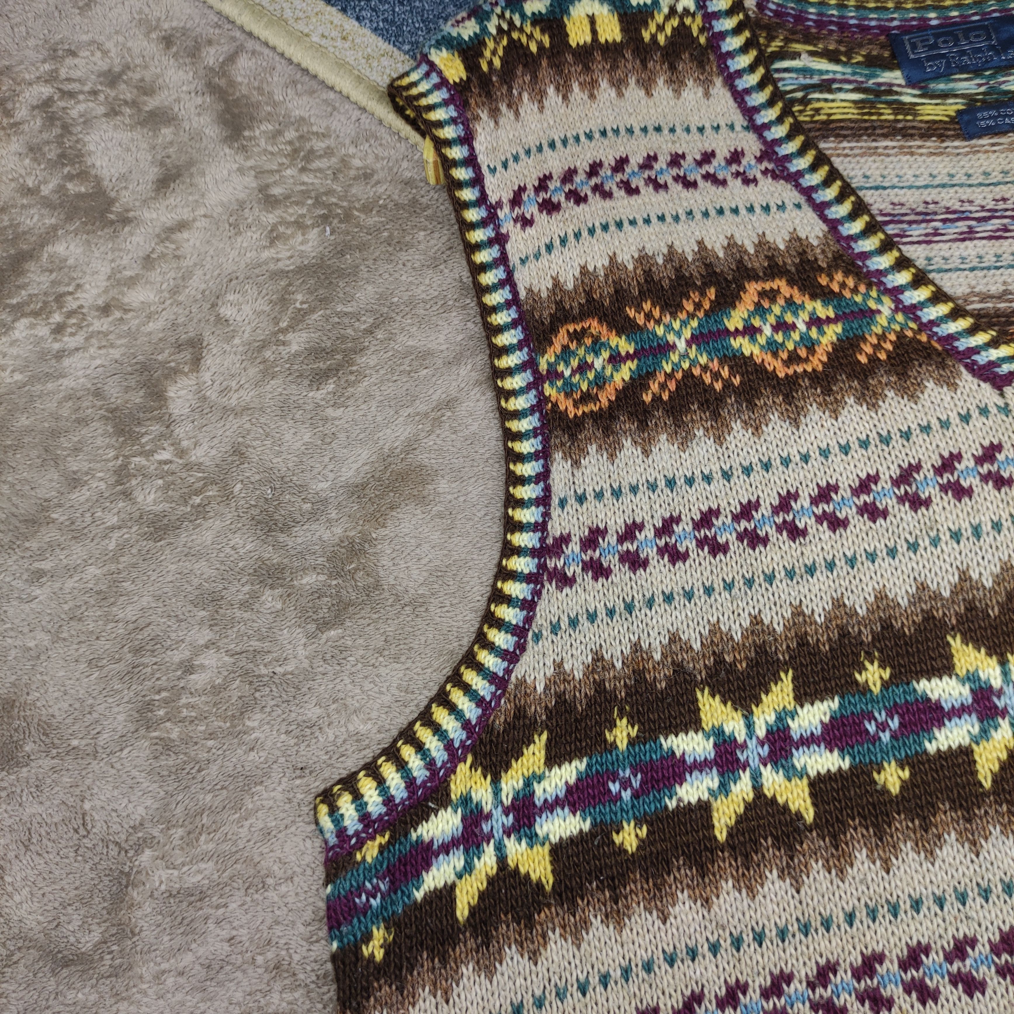 Polo Ralph Lauren Vintage Polo Ralph Lauren patterned knit sweater vest Size US M / EU 48-50 / 2 - 7 Thumbnail