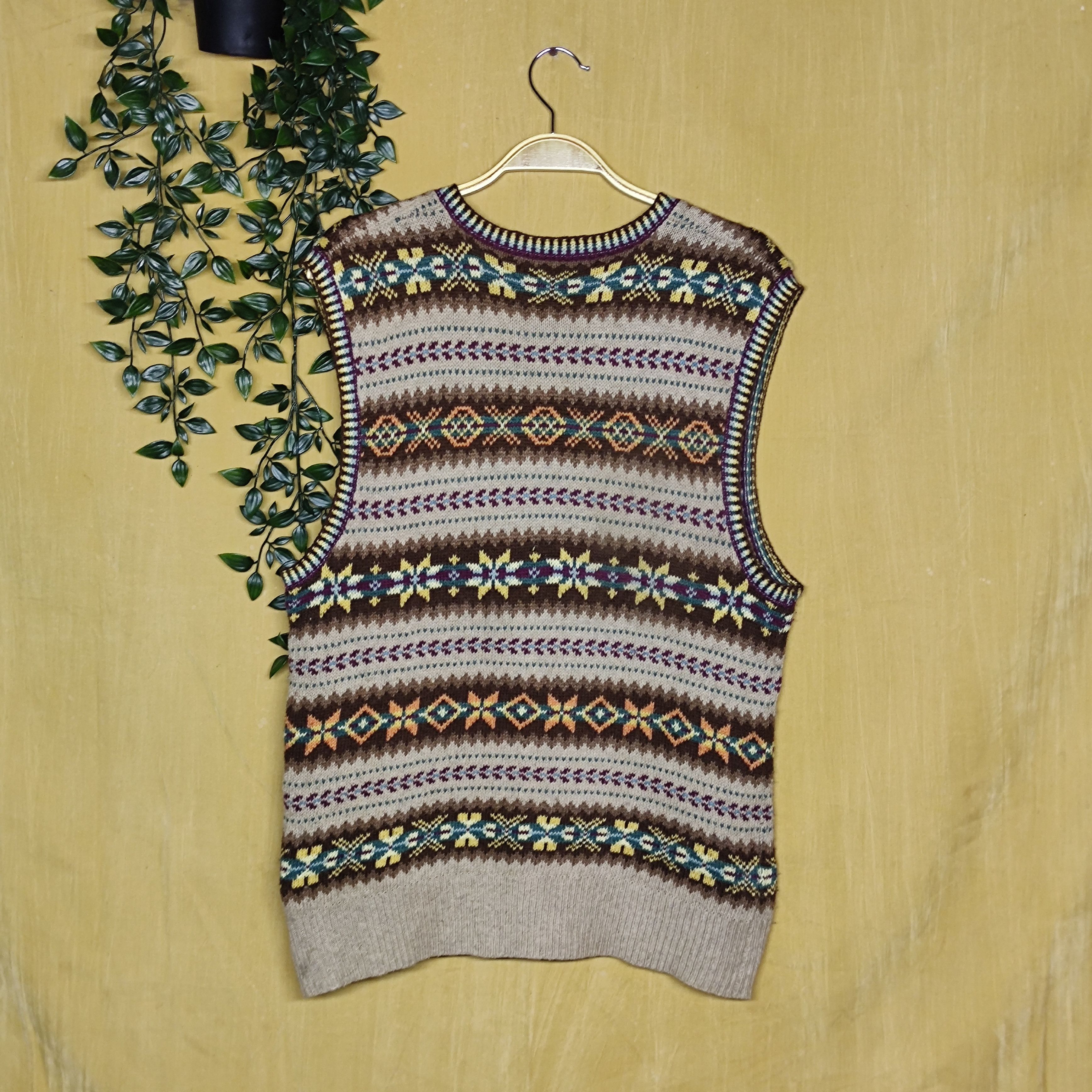 Polo Ralph Lauren Vintage Polo Ralph Lauren patterned knit sweater vest Size US M / EU 48-50 / 2 - 2 Thumbnail