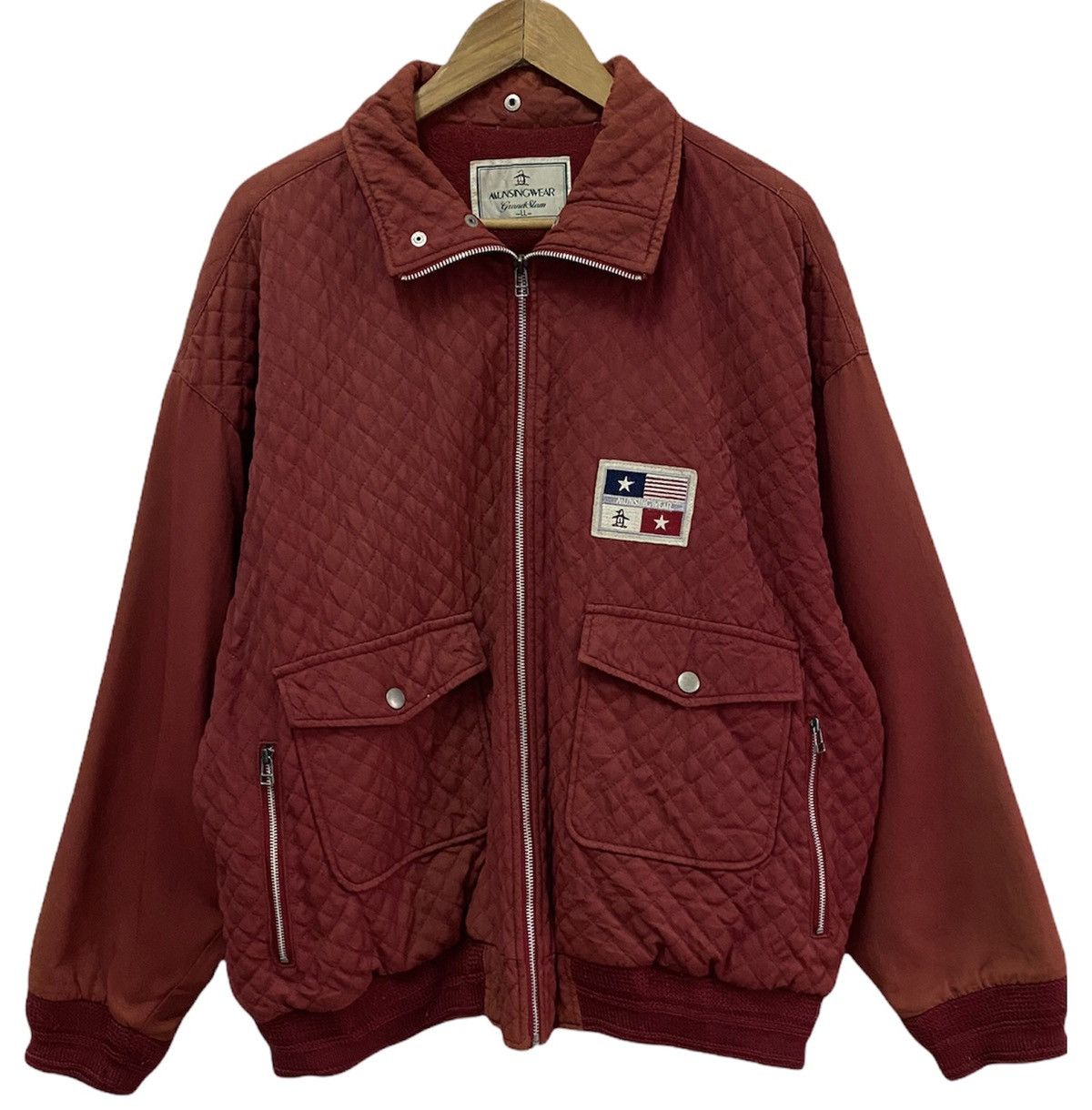 image of Vintage 80's Grand Slam Munsingwear Quilted Ma+ Bomber Jacket in Red, Men's (Size 2XL)
