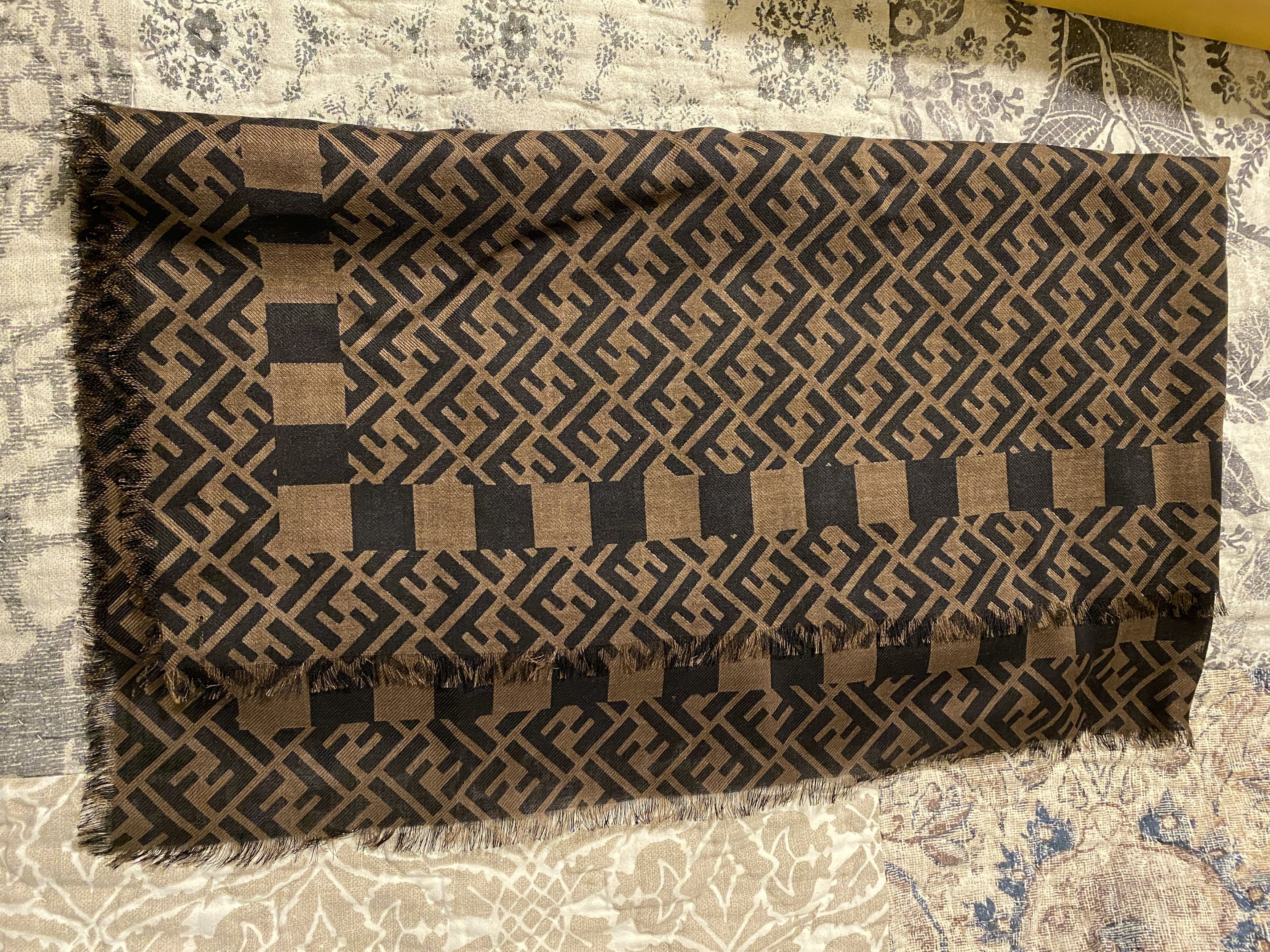 Fendi Fendi Monogram Silk Scarf Size ONE SIZE - 1 Thumbnail