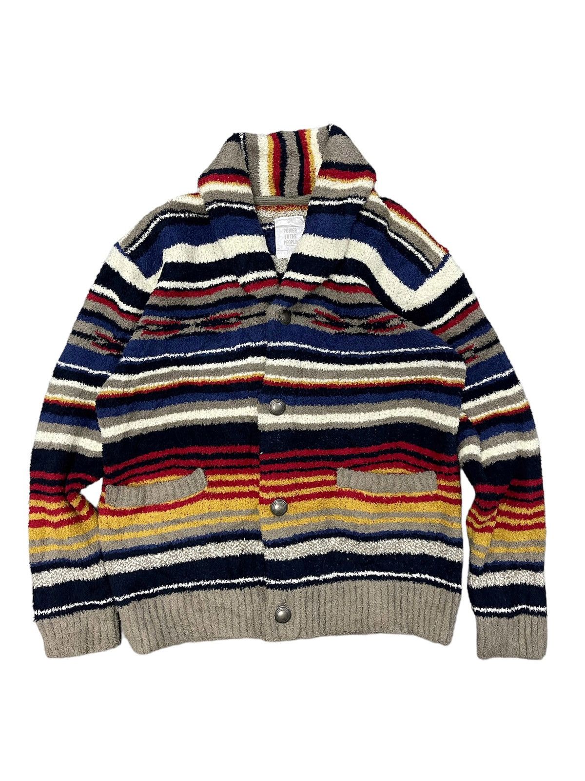 Power to The People Multicolor Striped Art Cardigan Jacket