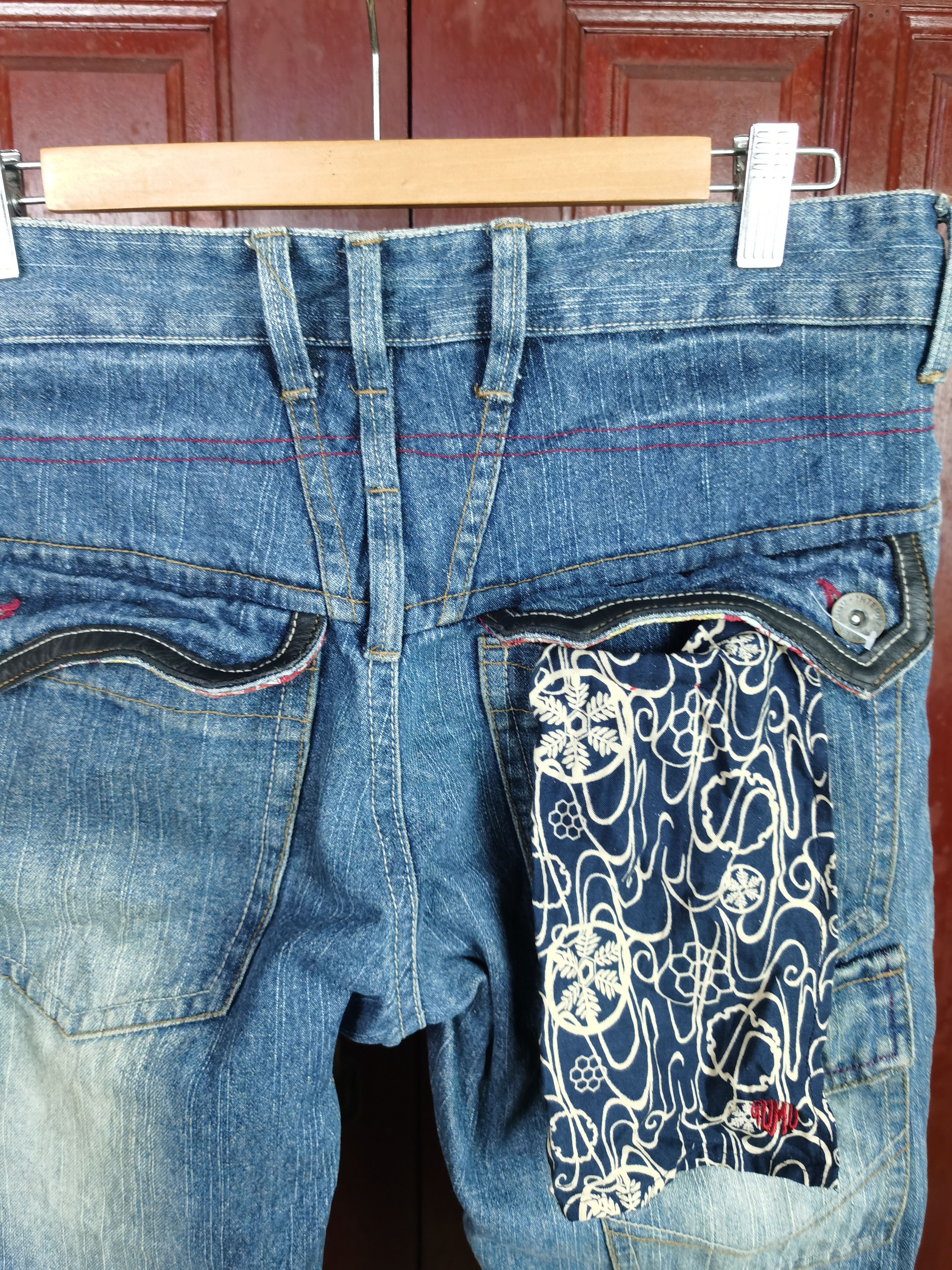 Japanese Brand RARE Gumu Double Pocket Japanese Design Denim Size US 33 - 13 Thumbnail