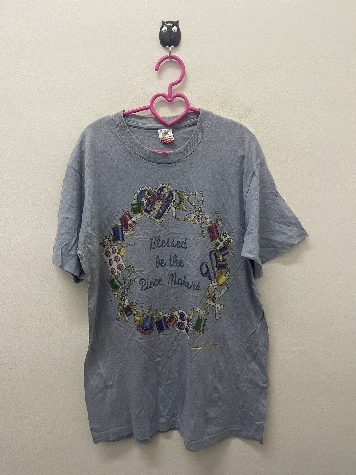 image of Made In USA x Vintage Blessed Be The Piece Makers Crossroads Sisters in Blue, Men's (Size Medium)