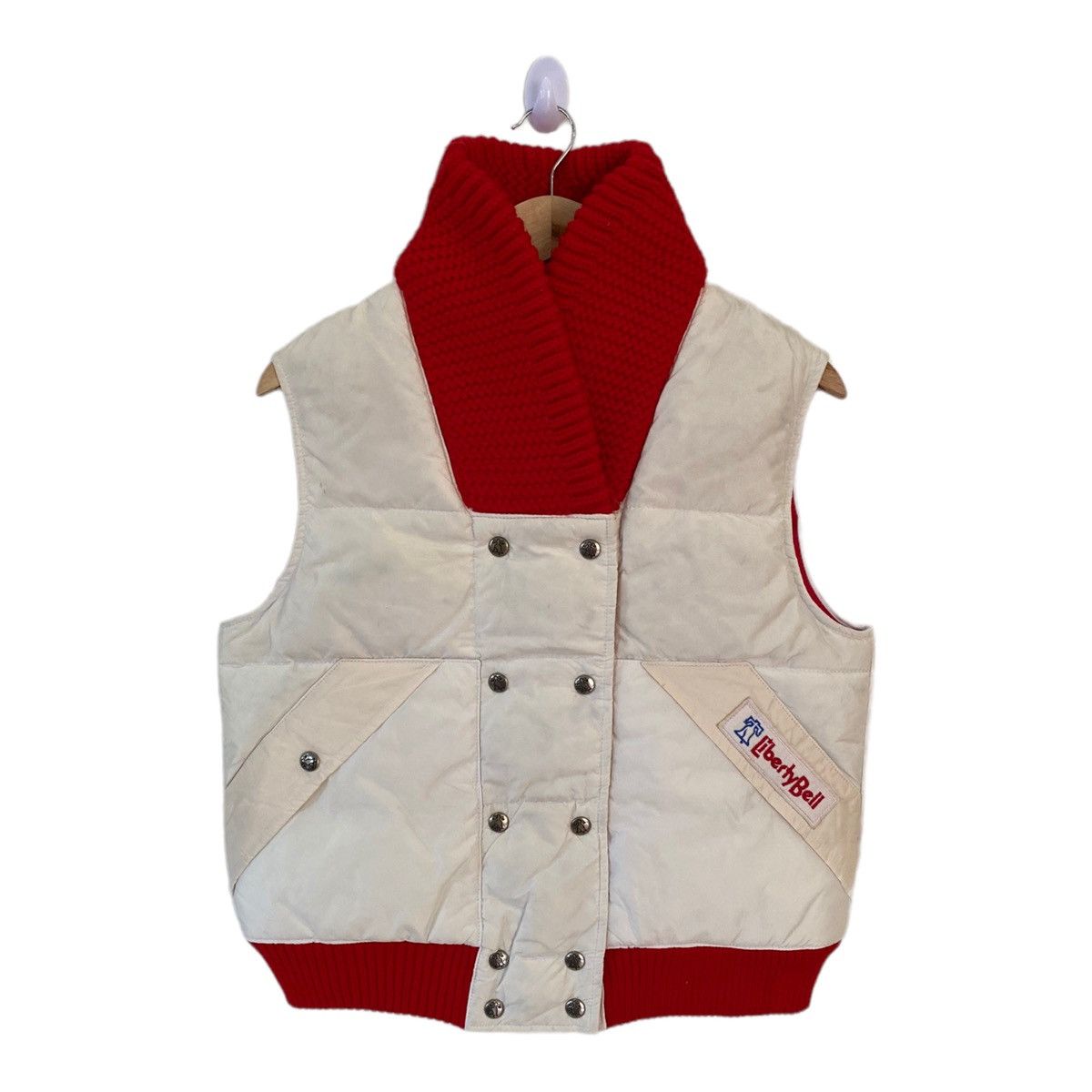 image of Liberty Bell Ski Wear Down Filled Made In Japan Vest Jacket in White, Women's (Size Small)