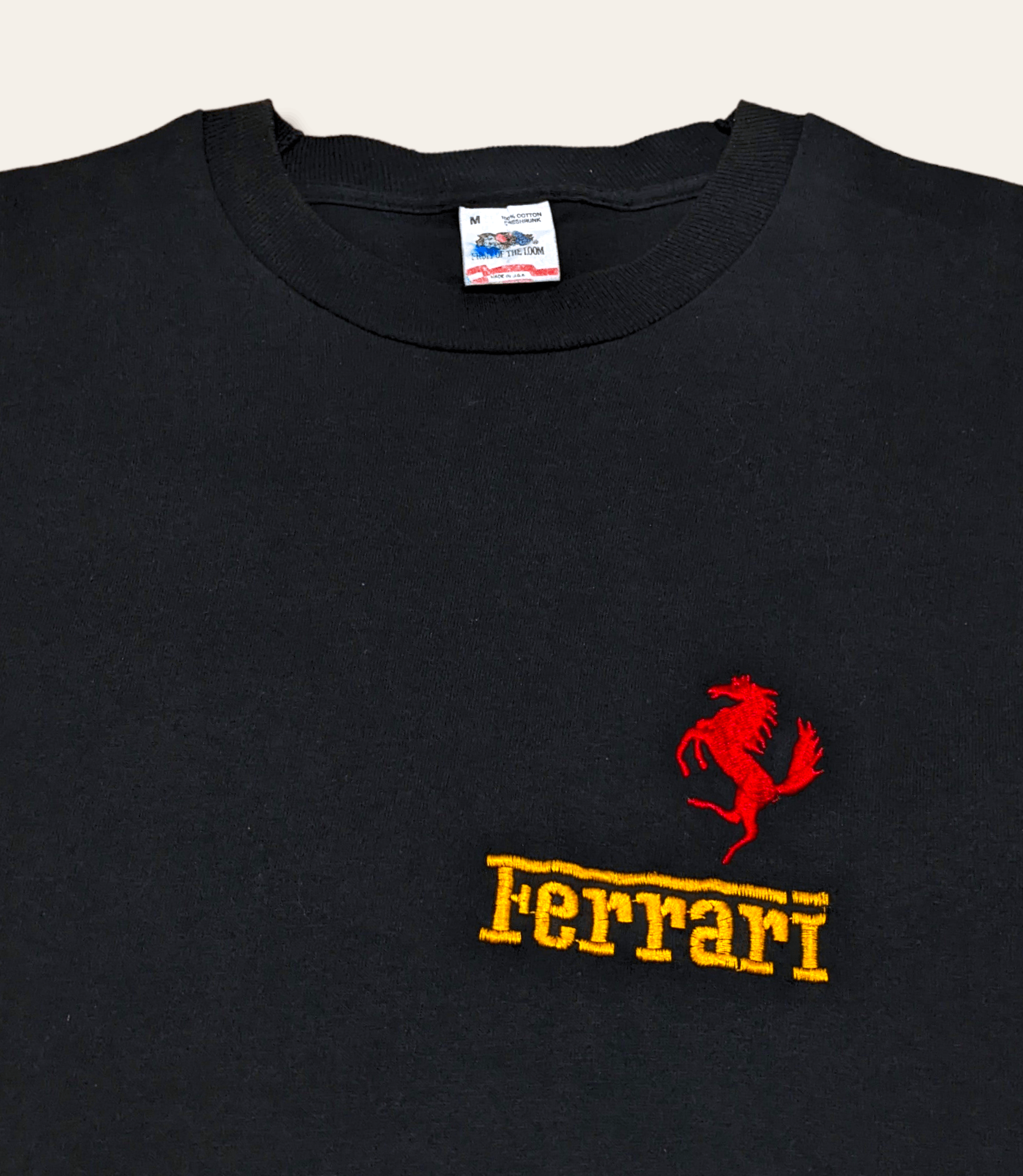 Ferrari × Vintage Vintage 80s 90s Ferrari Embroidered Logo T shirt Size US M / EU 48-50 / 2 - 3 Thumbnail
