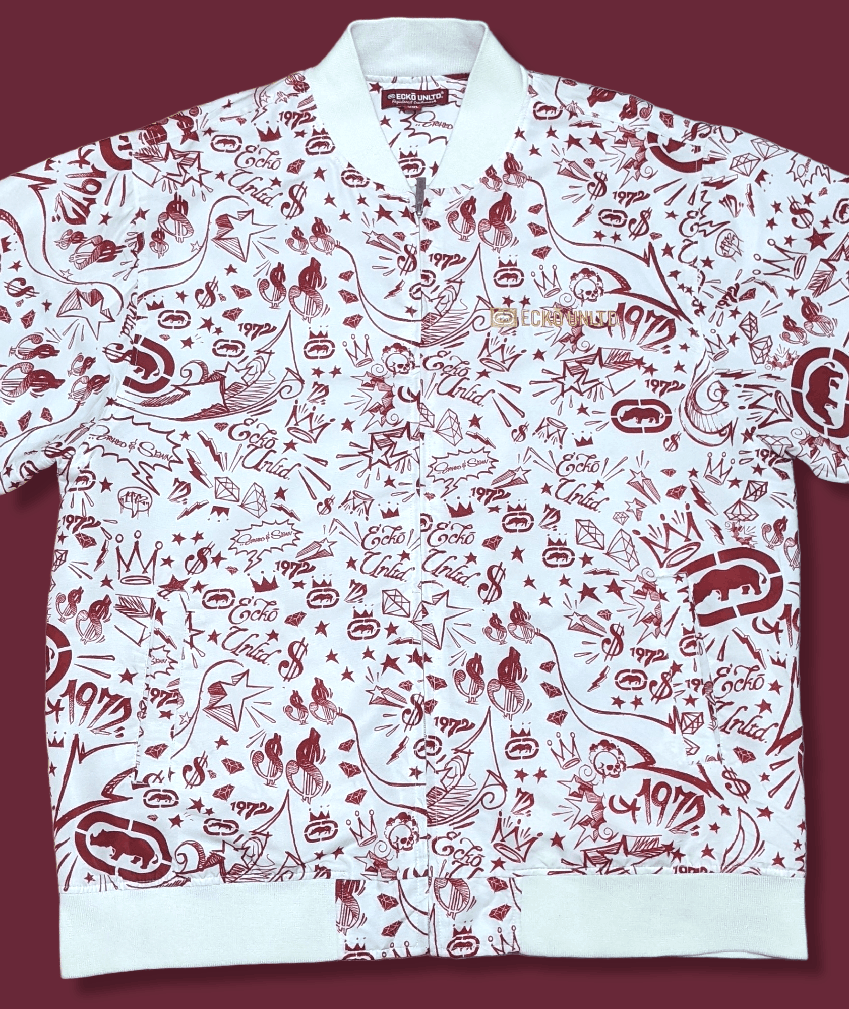 Ecko Unltd. × Marc Ecko × Vintage Vintage Ecko Fullprint Streetwear Zipped Jacket Size US XXL / EU 58 / 5 - 6 Thumbnail