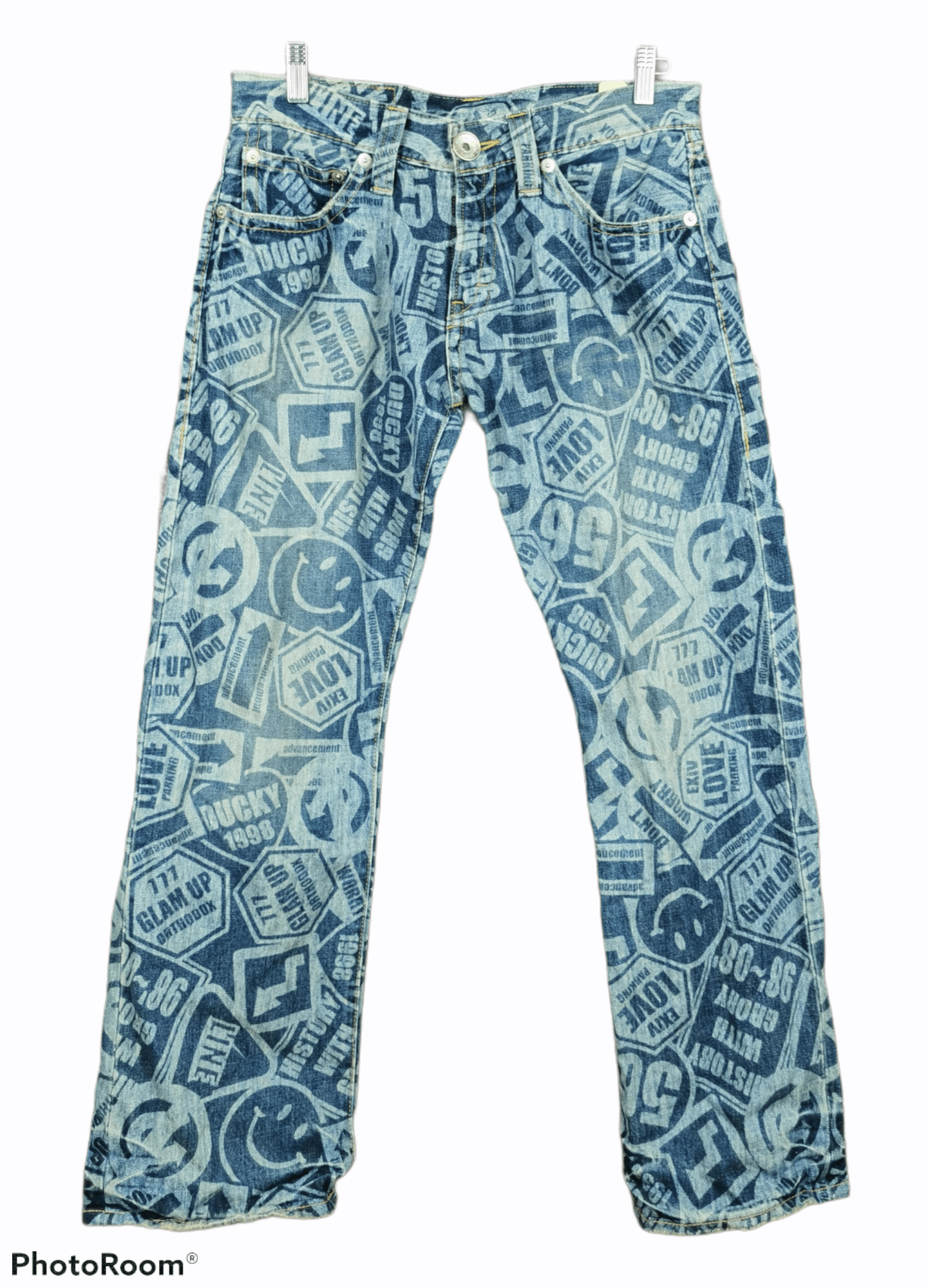 Japanese Brand Co & Lu Full Print Denim Size US 32 / EU 48 - 1 Thumbnail