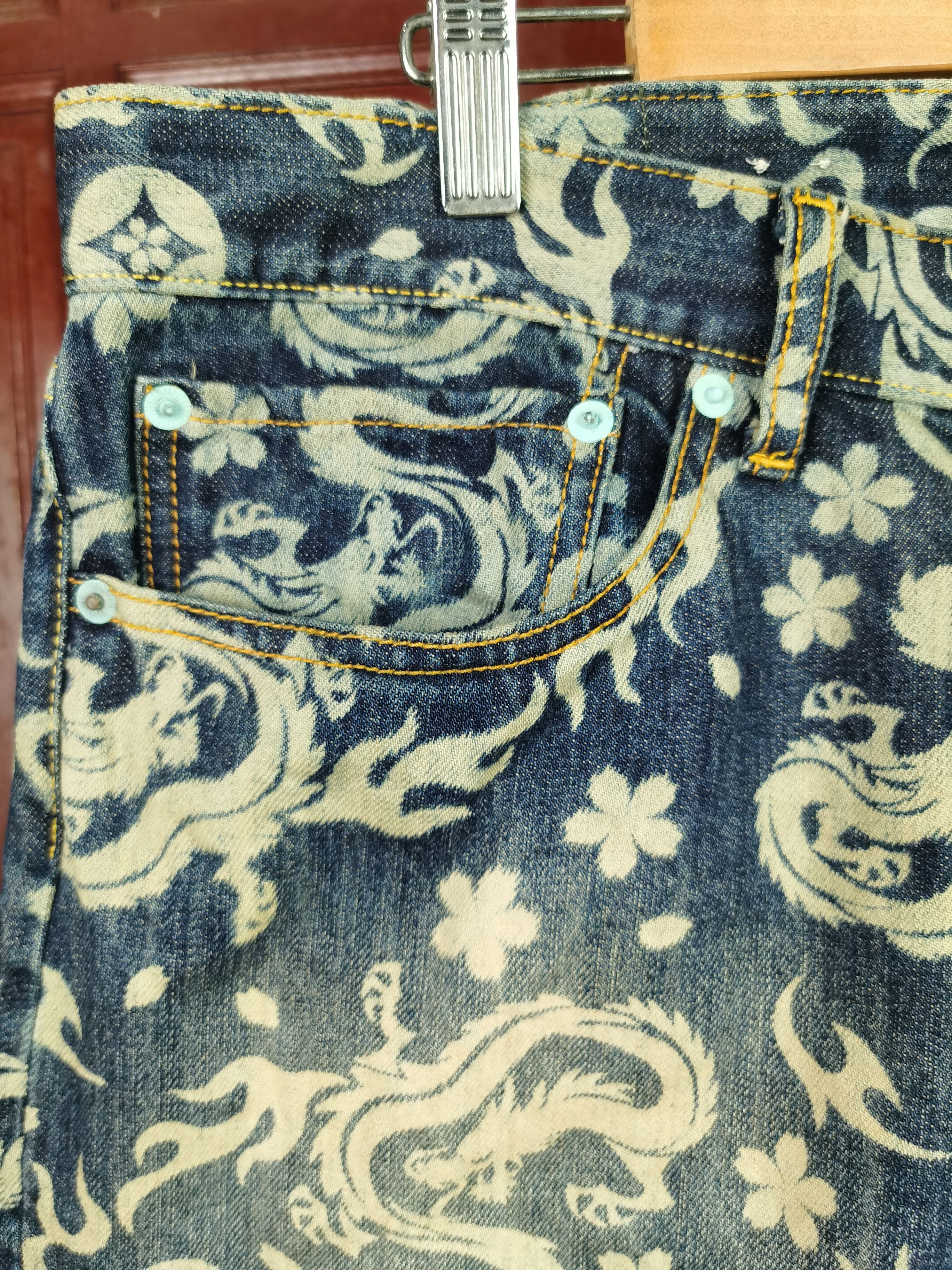 Eternal × Japanese Brand Eternal Dragon Full Print Denim Short Size US 39 - 7 Thumbnail