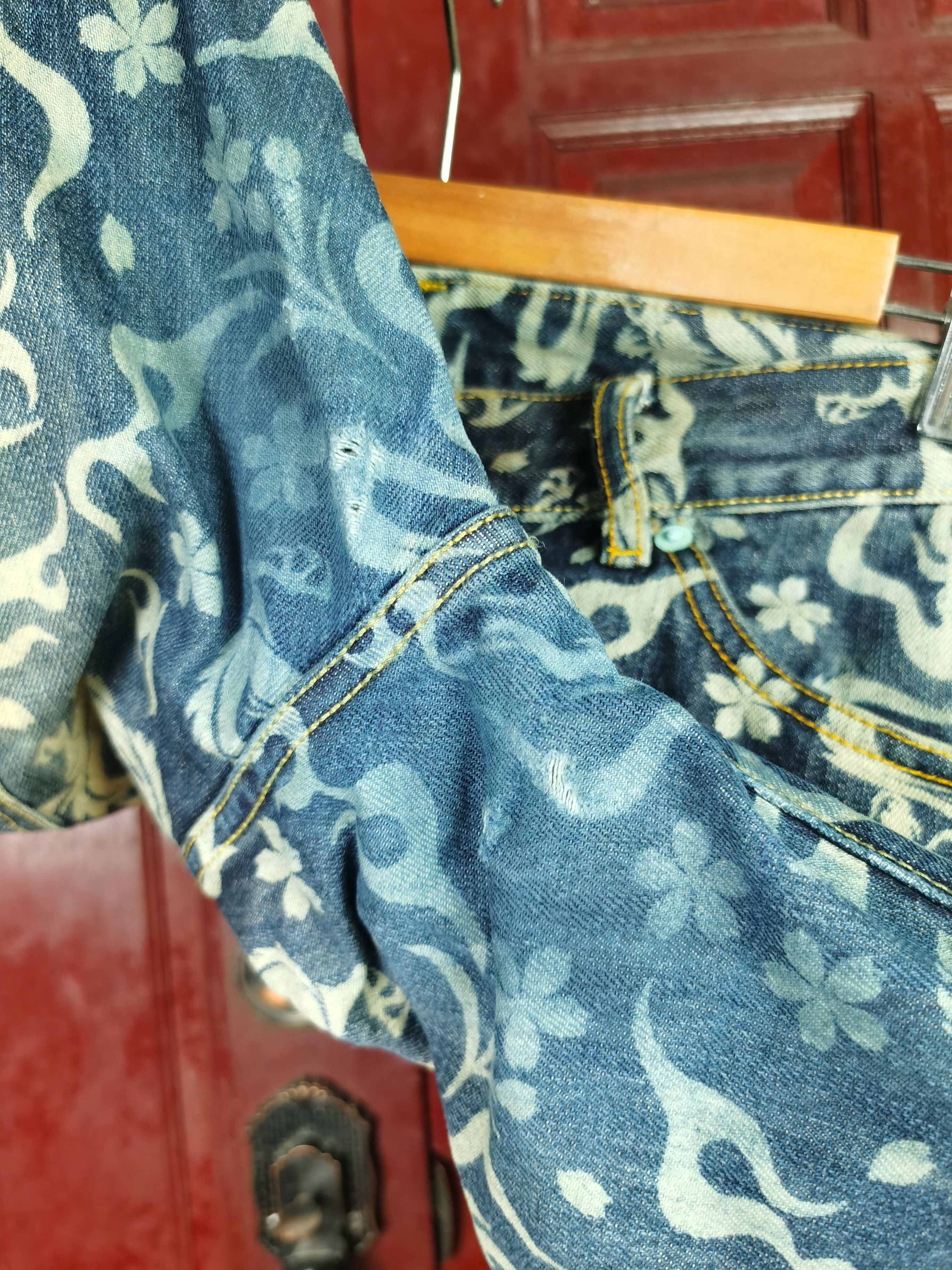 Eternal × Japanese Brand Eternal Dragon Full Print Denim Short Size US 39 - 10 Thumbnail