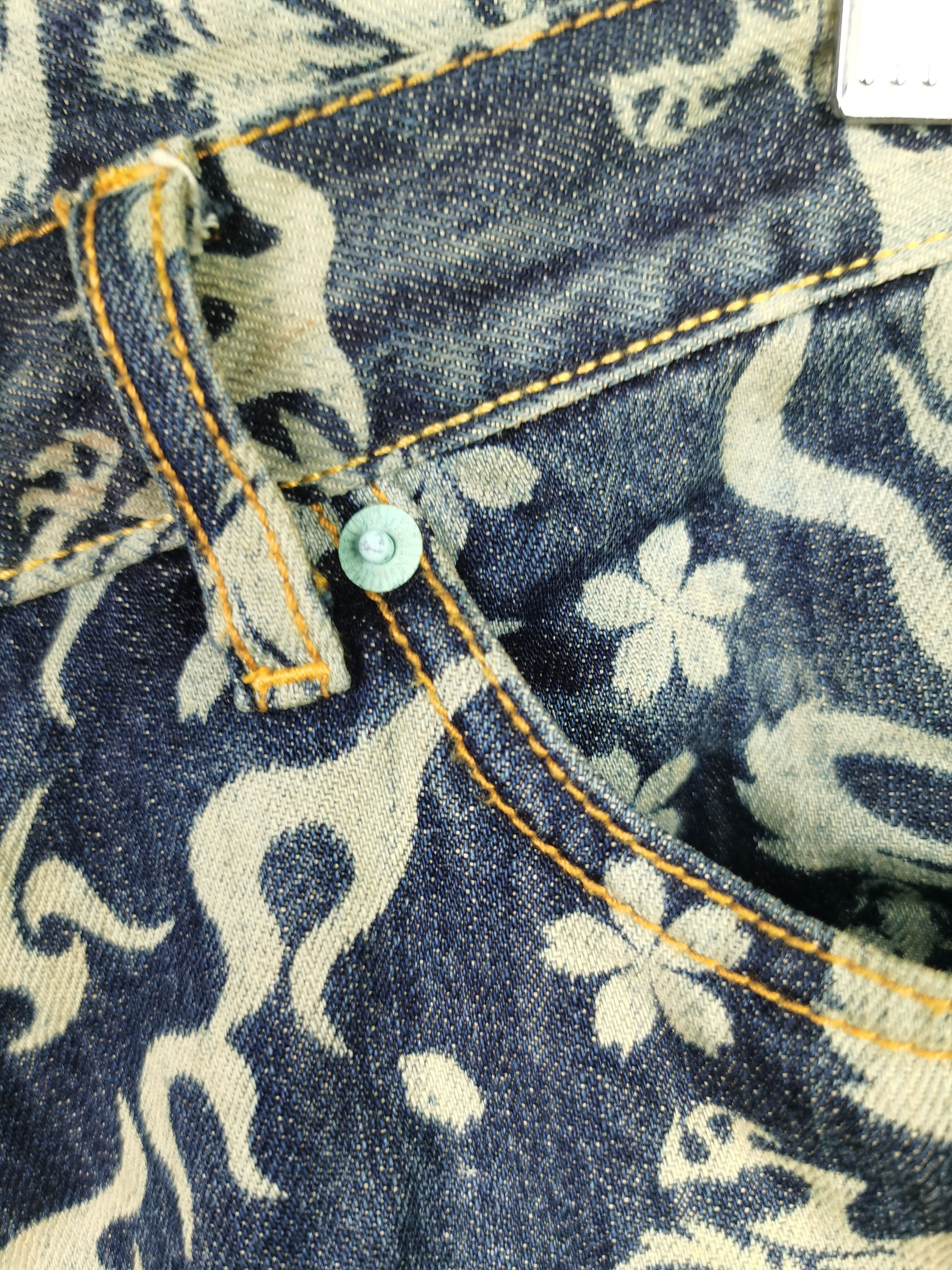 Eternal × Japanese Brand Eternal Dragon Full Print Denim Short Size US 39 - 6 Thumbnail