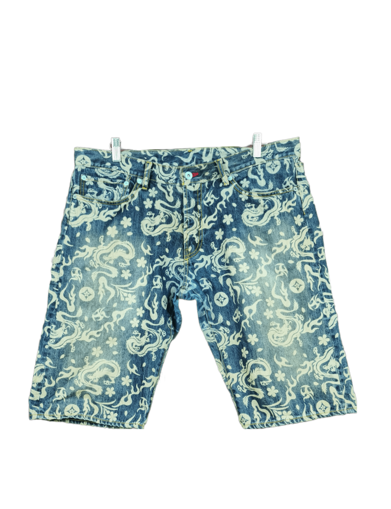 Eternal × Japanese Brand Eternal Dragon Full Print Denim Short Size US 39 - 1 Thumbnail