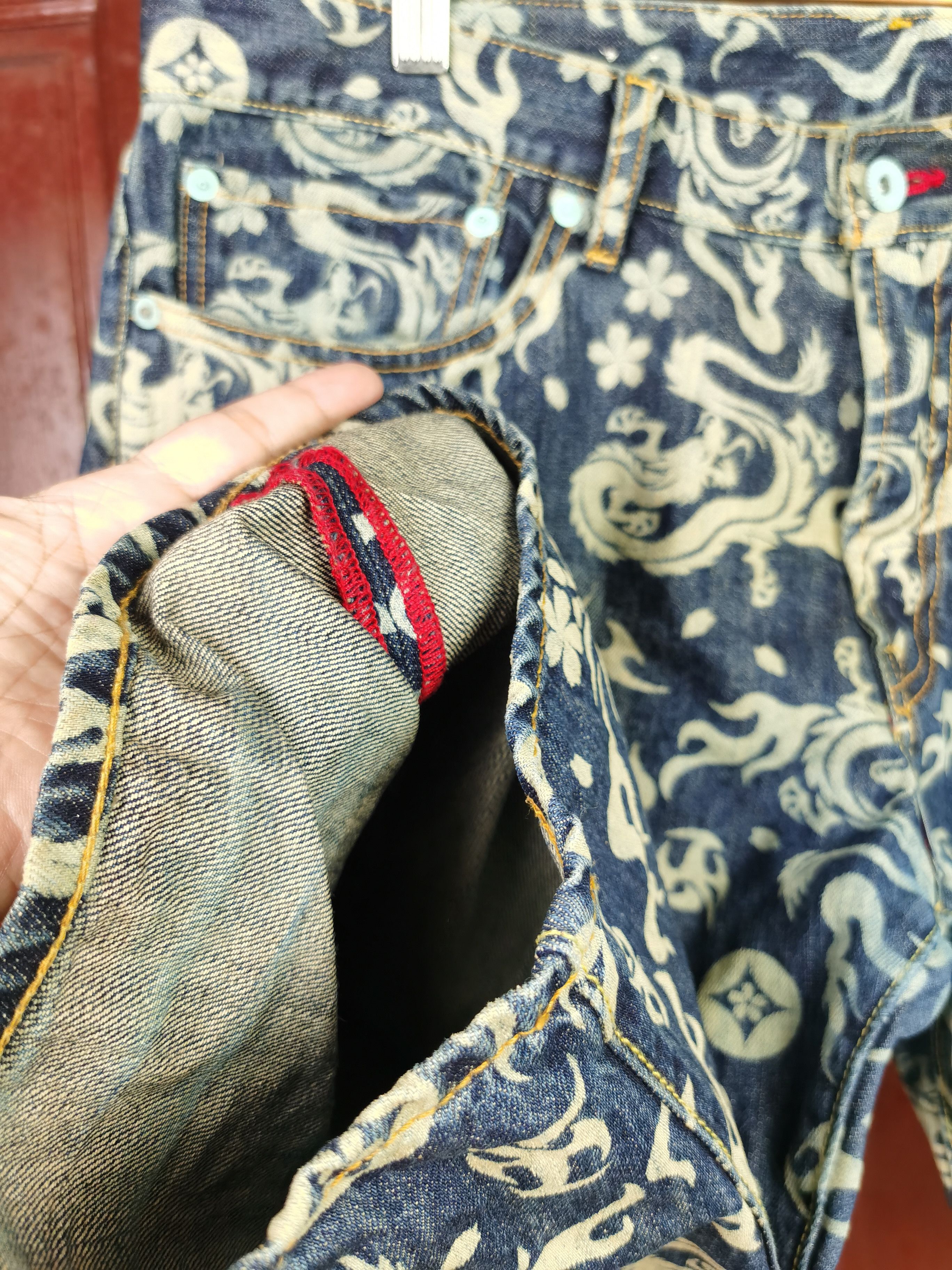 Eternal × Japanese Brand Eternal Dragon Full Print Denim Short Size US 39 - 8 Thumbnail
