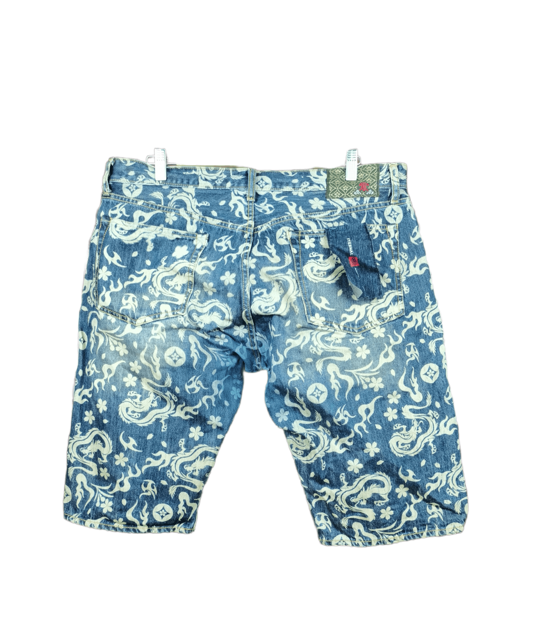 Eternal × Japanese Brand Eternal Dragon Full Print Denim Short Size US 39 - 2 Thumbnail