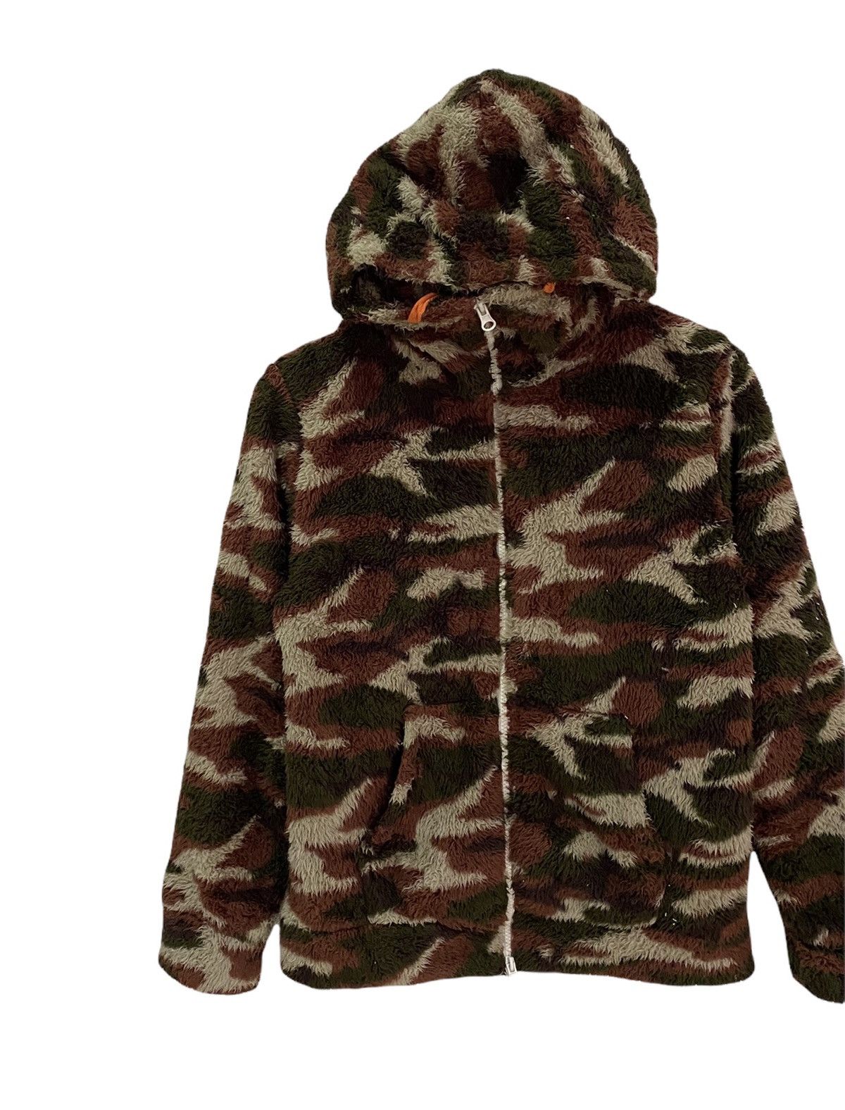 Japanese Brand Vintage Timely Warming Street Fashion Camo Fleece Hoodie Size US S / EU 44-46 / 1 - 5 Thumbnail