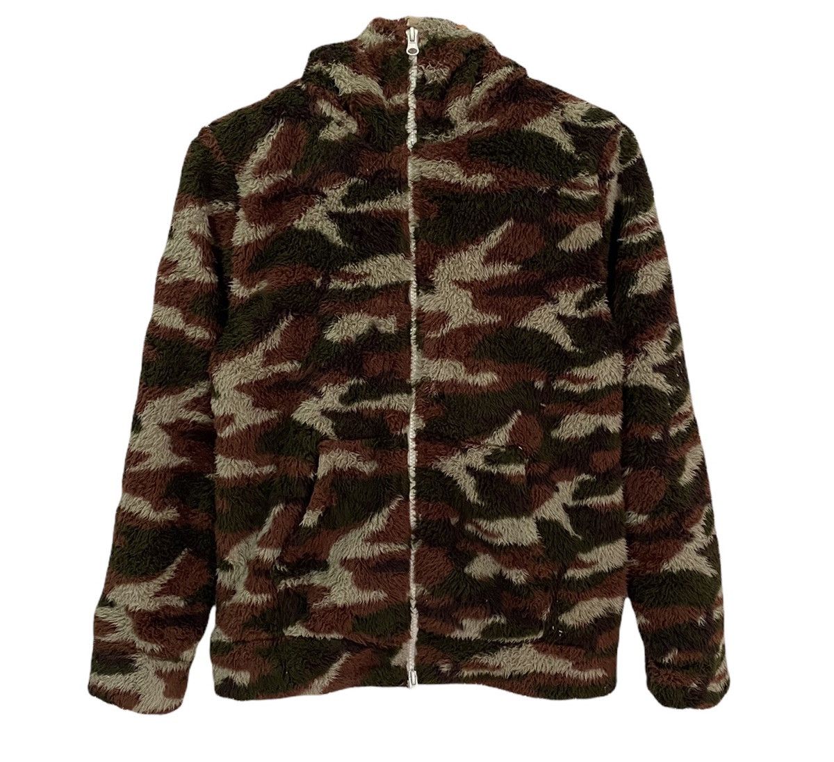 Japanese Brand Vintage Timely Warming Street Fashion Camo Fleece Hoodie Size US S / EU 44-46 / 1 - 3 Thumbnail