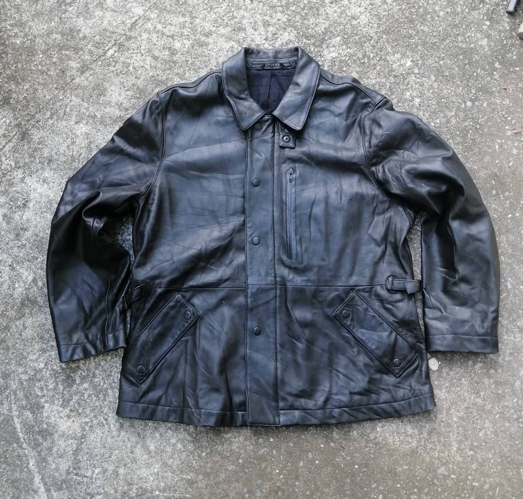 DKNY DKNY Black Leather Jacket Size US L / EU 52-54 / 3 - 1 Thumbnail