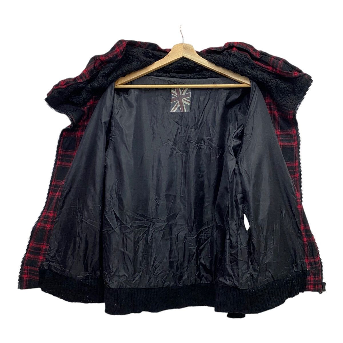 Japanese Brand 🇬🇧DIG DEEP TARTAN RED MULTI POCKET SHERPA SHEARLING JACKET Size US M / EU 48-50 / 2 - 4 Thumbnail