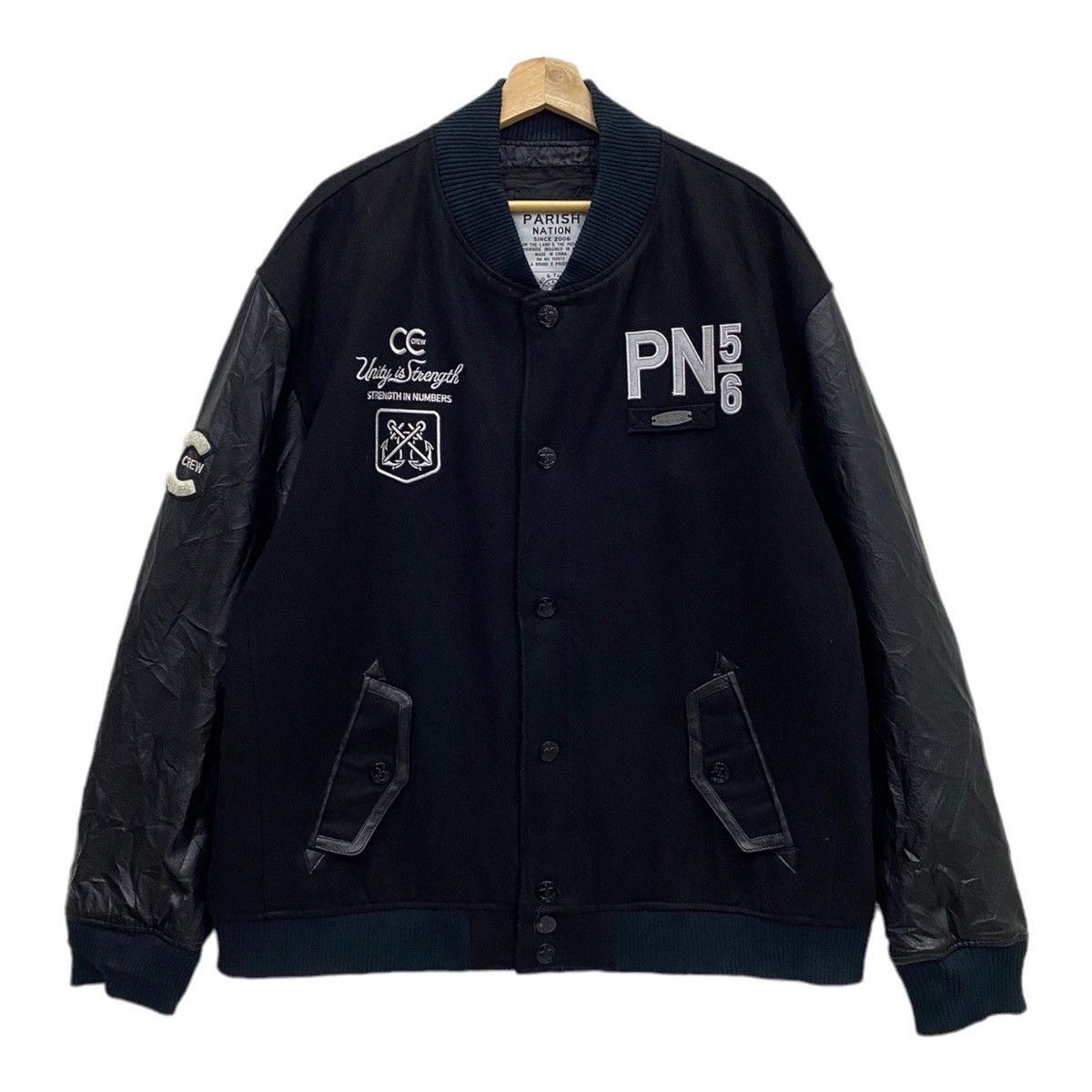 Vintage 🔥VINTAGE HONOR CC CREW PATCHES VARSITY JACKET Size US XXL / EU 58 / 5 - 6 Thumbnail