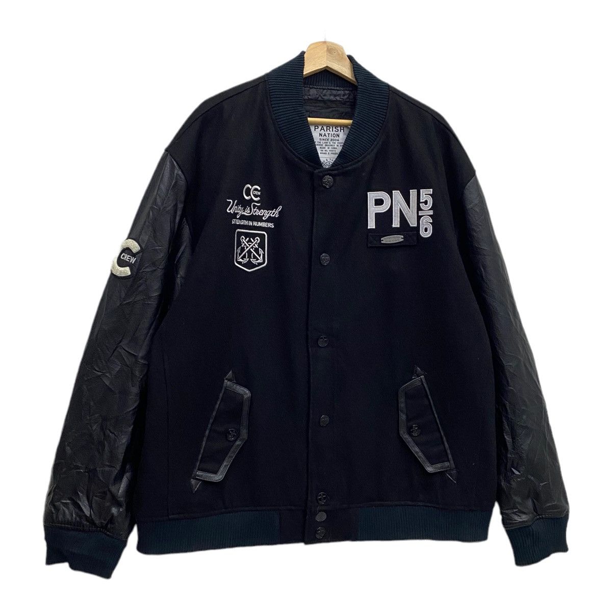 Vintage 🔥VINTAGE HONOR CC CREW PATCHES VARSITY JACKET Size US XXL / EU 58 / 5 - 3 Thumbnail