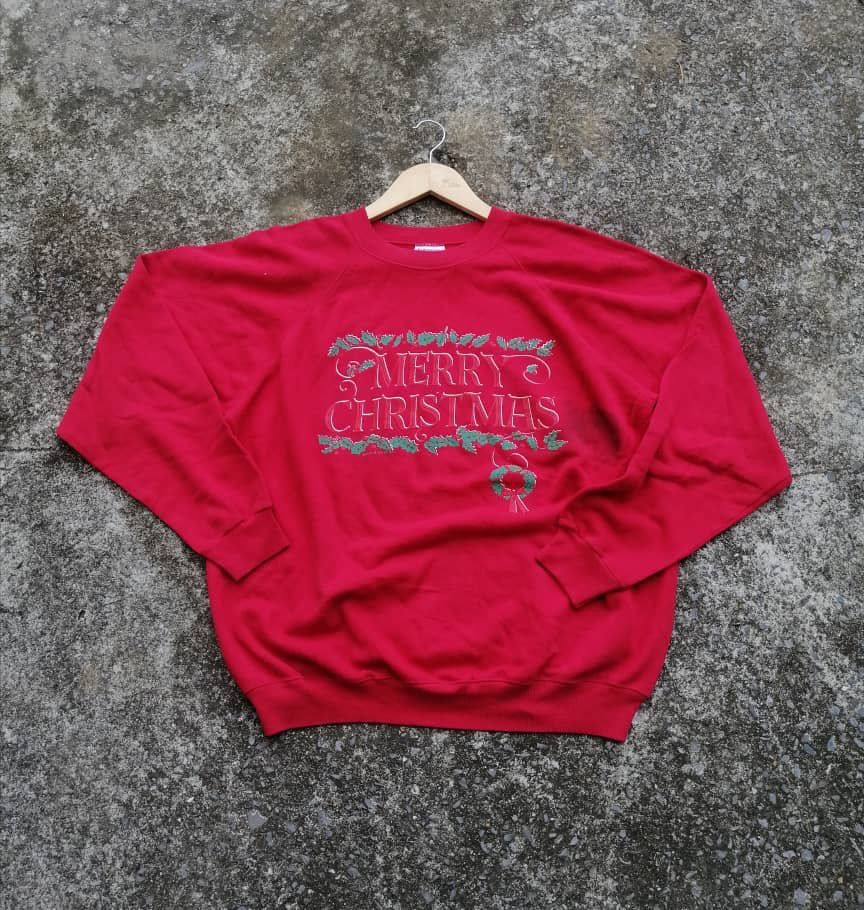 Hanes × Vintage Vintage Hanes Christmas Sweatshirt Size US L / EU 52-54 / 3 - 1 Thumbnail
