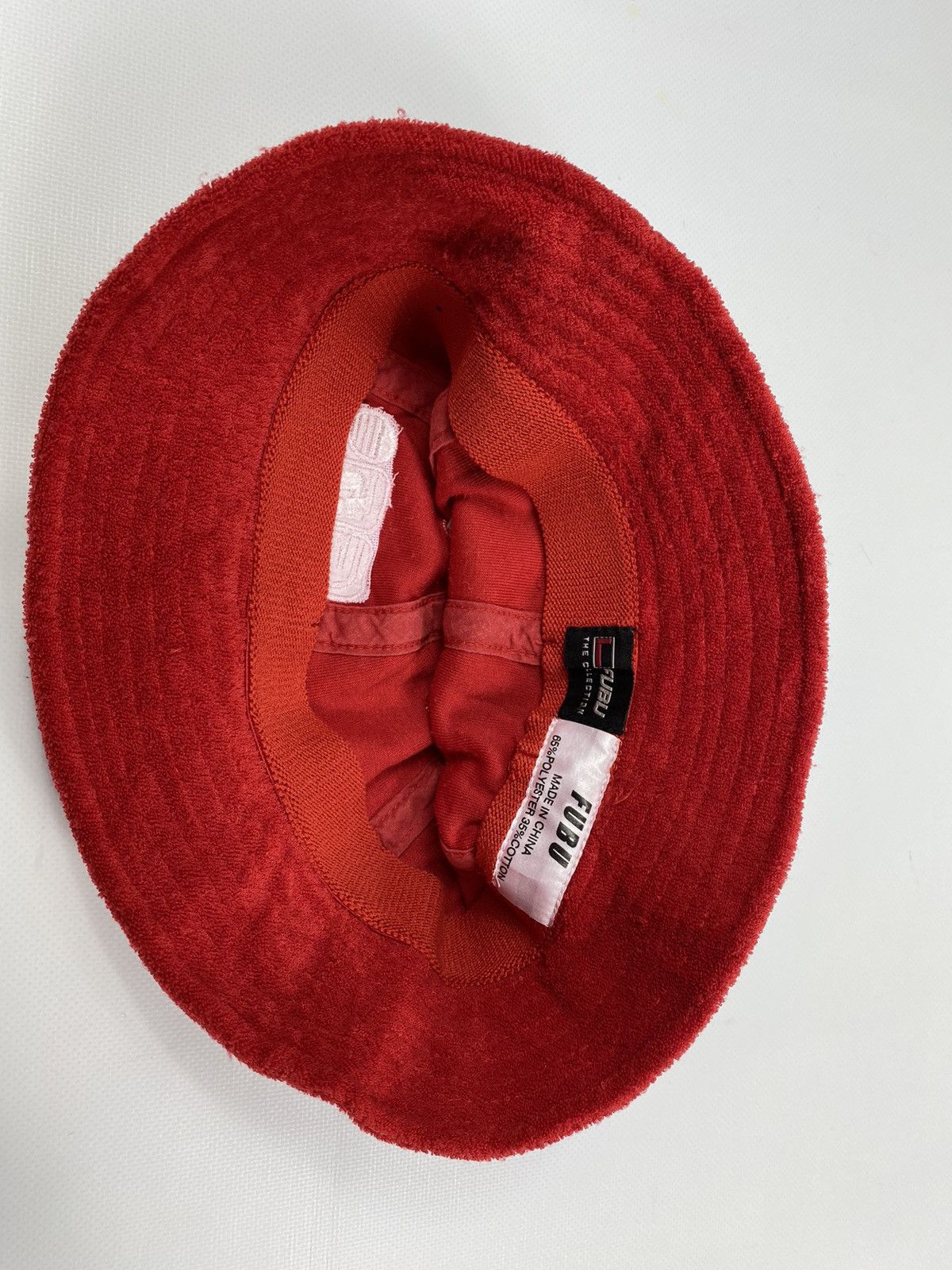 Fubu 🔥LASTDROP🔥 Fubu Bathrobe Material Red Bucket Hat Cap Size ONE SIZE - 7 Thumbnail