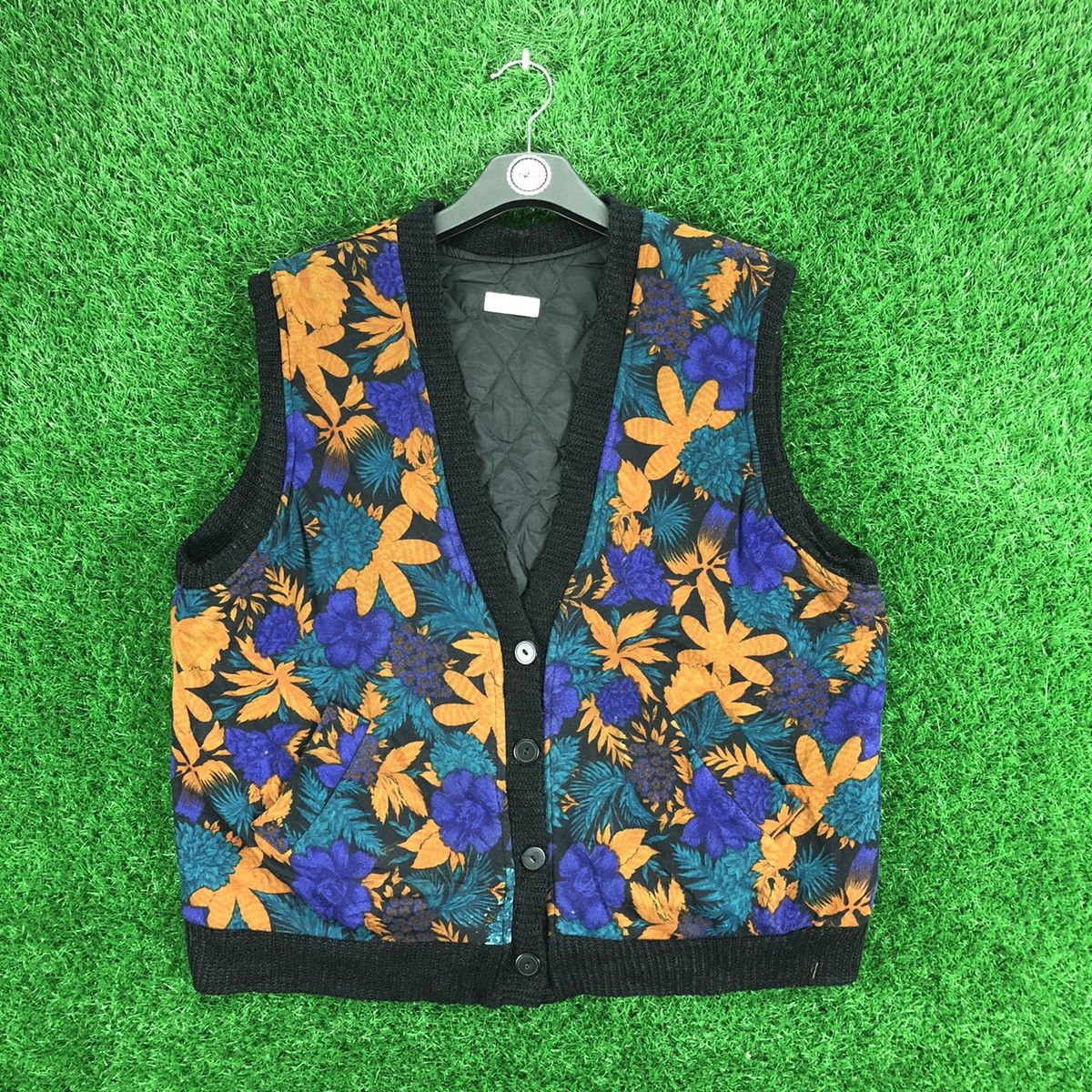 Japanese Brand Vintage 80's Vest Fullprint Quilted Lining by Glantier Size US L / EU 52-54 / 3 - 1 Thumbnail