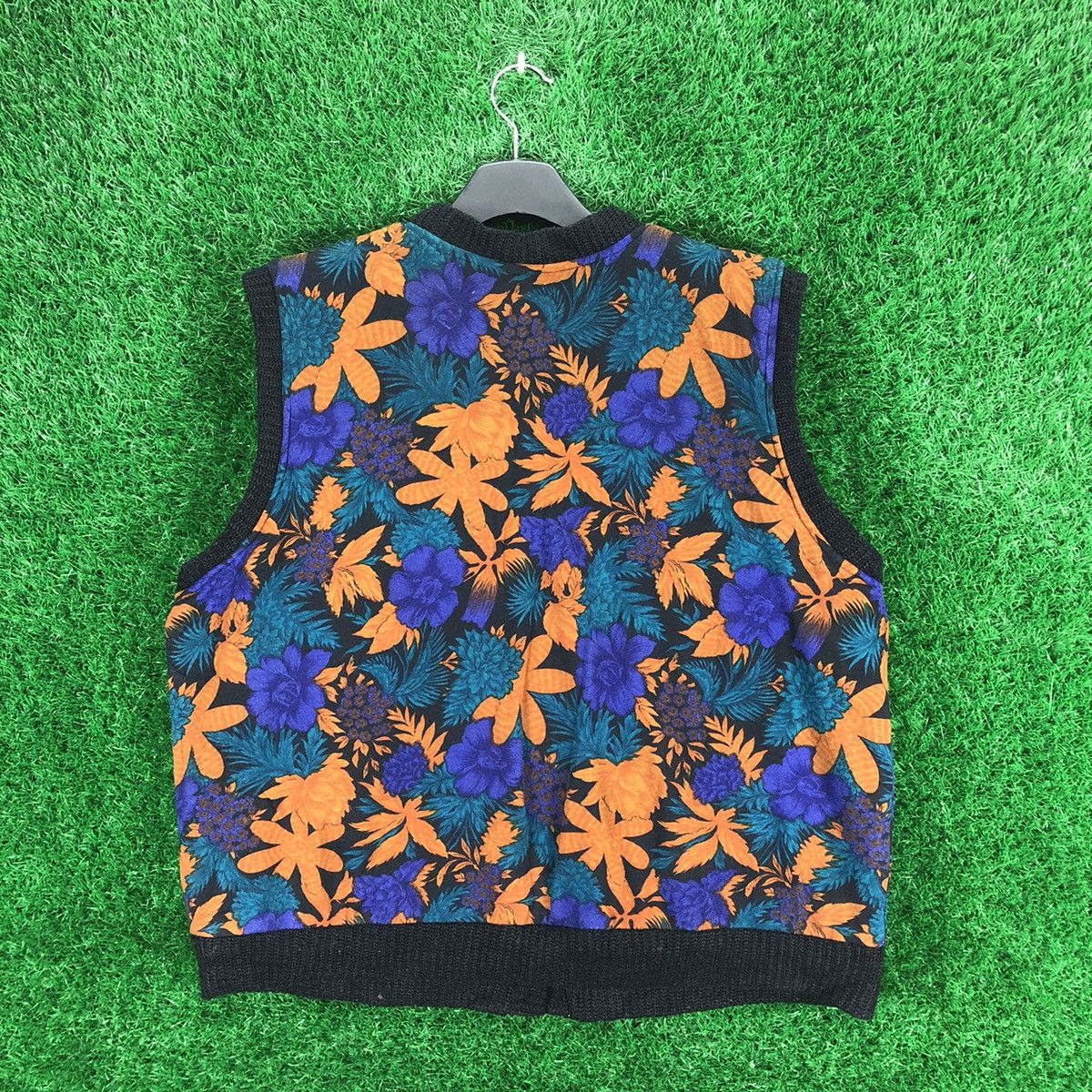 Japanese Brand Vintage 80's Vest Fullprint Quilted Lining by Glantier Size US L / EU 52-54 / 3 - 4 Thumbnail