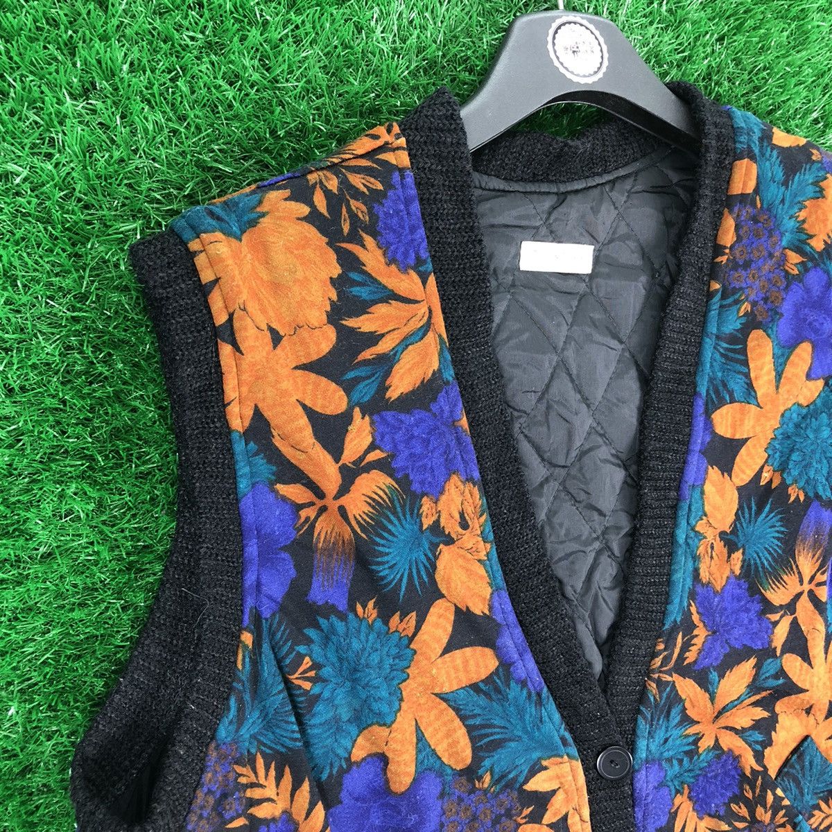 Japanese Brand Vintage 80's Vest Fullprint Quilted Lining by Glantier Size US L / EU 52-54 / 3 - 2 Thumbnail