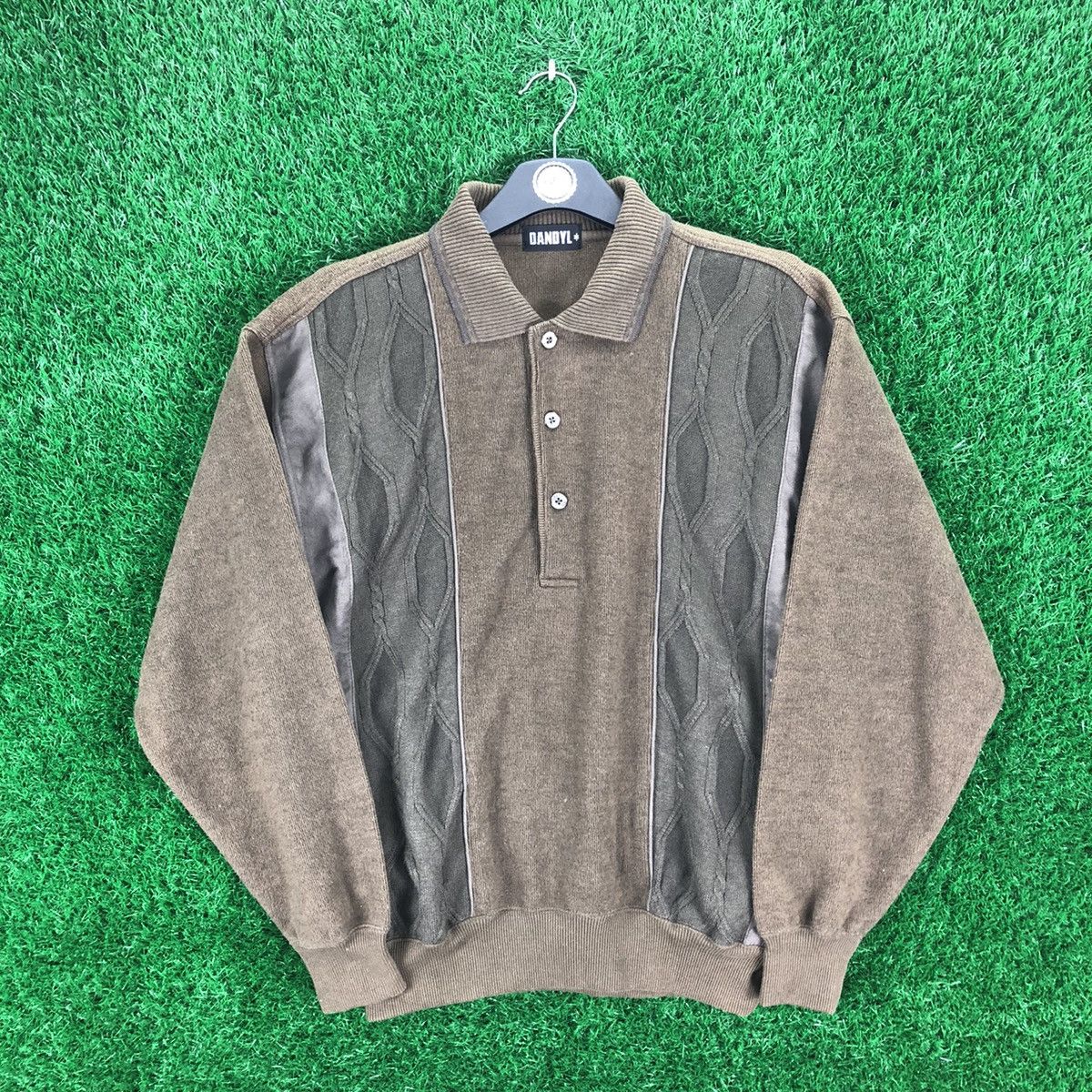 Japanese Brand Vintage 80's Knit Polo Shirts 3 Fabric by Dandly Size US L / EU 52-54 / 3 - 1 Thumbnail