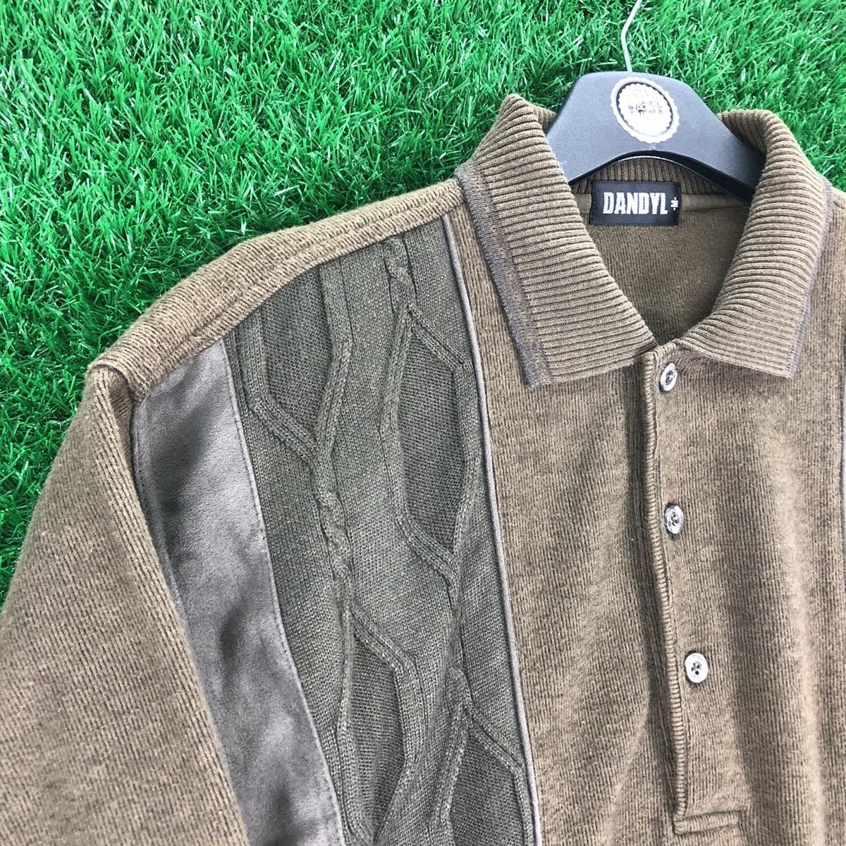 Japanese Brand Vintage 80's Knit Polo Shirts 3 Fabric by Dandly Size US L / EU 52-54 / 3 - 2 Thumbnail