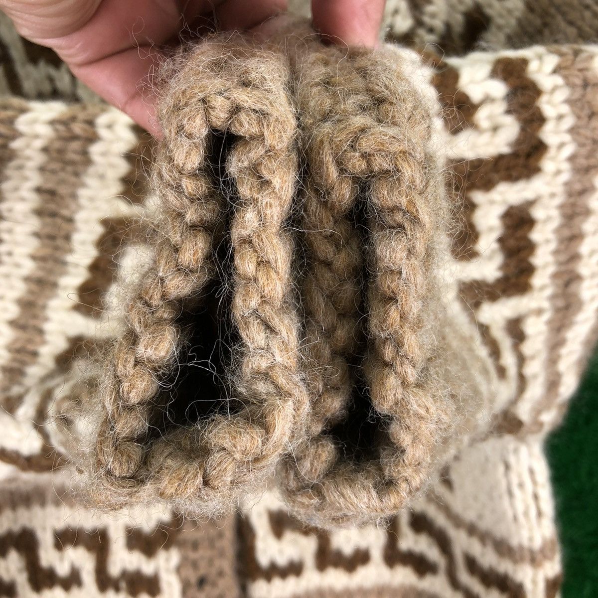 Aran Isles Knitwear Vintage 50's Cowichan Knitting Wool Sweater Jacket Size US M / EU 48-50 / 2 - 15 Thumbnail