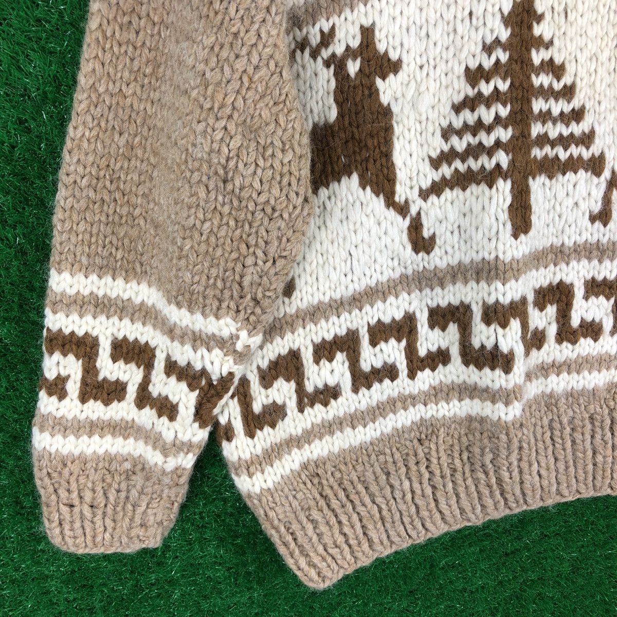 Aran Isles Knitwear Vintage 50's Cowichan Knitting Wool Sweater Jacket Size US M / EU 48-50 / 2 - 6 Thumbnail