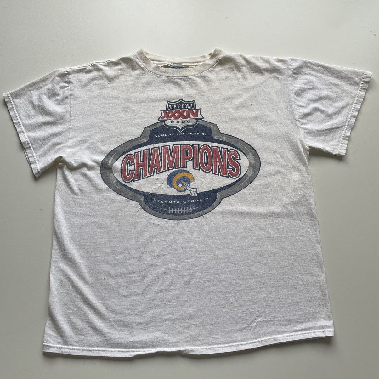 Y2K St. Louis Rams Super Bowl XXXIV Champs 2000 t-shirt Large - The  Captains Vintage