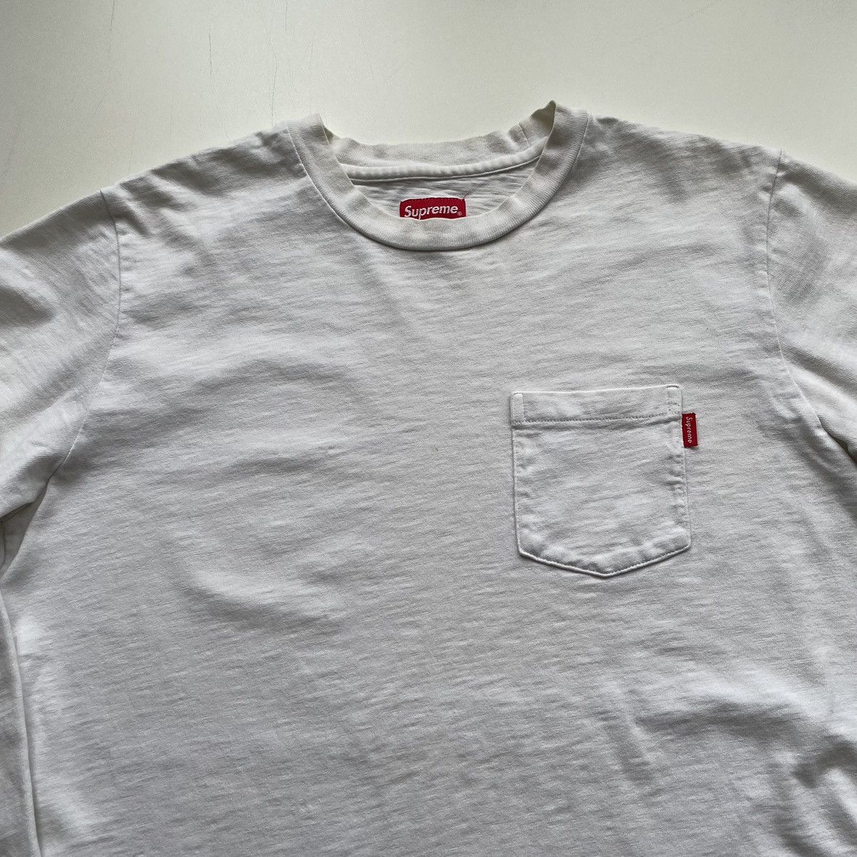 Supreme × Vintage Vintage Supreme Blank Pocket Long Sleeve Shirt White Medium Size US M / EU 48-50 / 2 - 2 Thumbnail